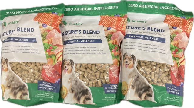 Premium Freeze-Dried Raw Dog Food - Dr. Marty Nature's Blend, 48 oz (3 Pack x 16 oz) | Grain-Free, Natural Ingredients for Small & Large Dogs | Perfect for Travel, Hiking & Daily Meals