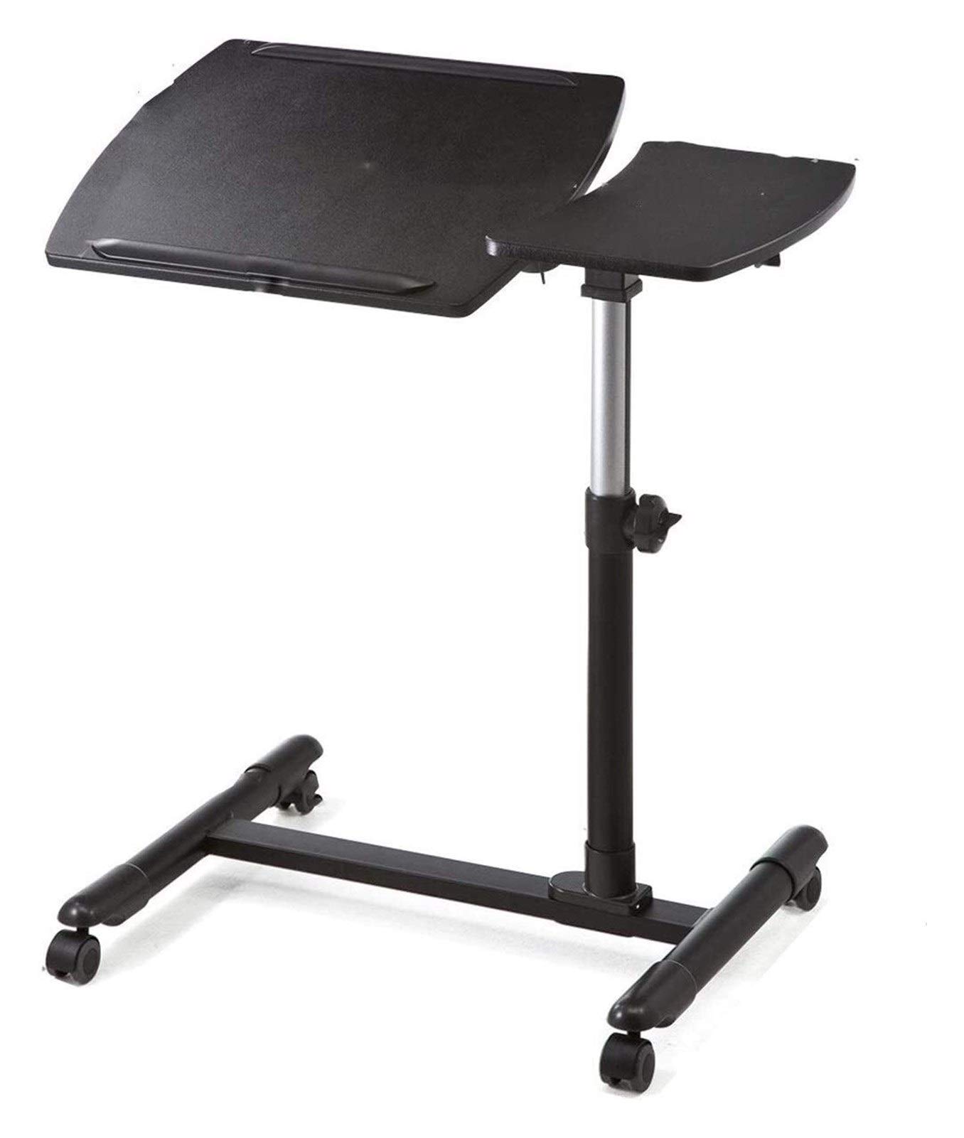 Adjustable LLNN Bed Tray Table with Wheels - 58x85cm Laptop Desk for Eating, Working & Reading - Portable Couch Side Table with Storage Tray - Perfect for Home Office, Dorm Room & Bedroom (Black)