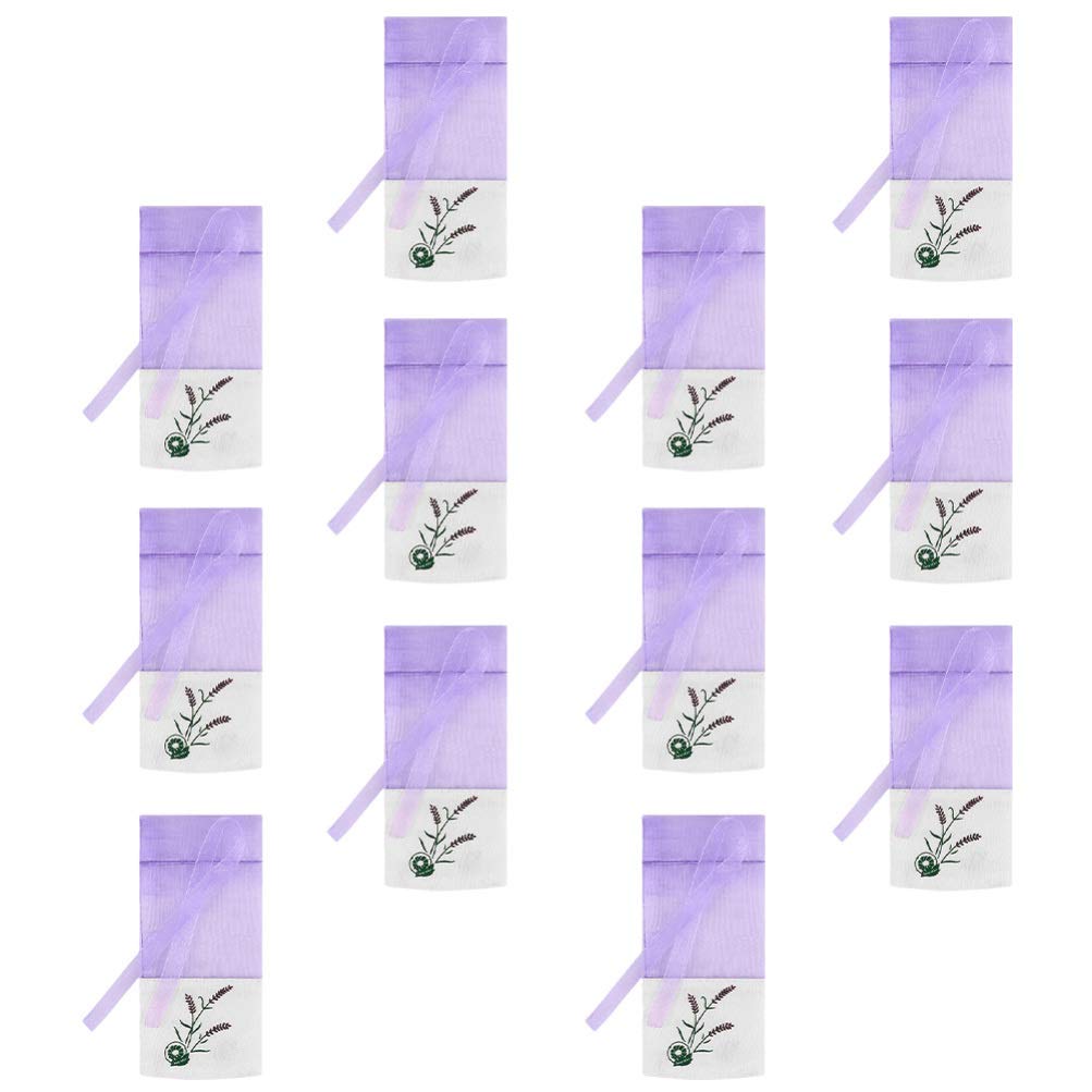 Yardwe 12pcs Empty Lavender Sachet Bags - Dried Lavender Flower Pouches for Drawers, Closets & Wardrobes | Natural Aromatherapy for Home, Office & Car Freshening