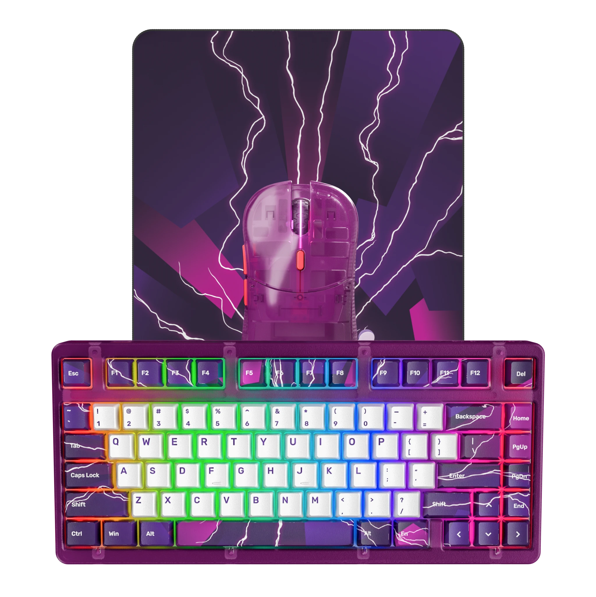 K75 Mechanical Keyboard Combo with RGB Backlit - Lightning Energy for Gaming & Typing | Perfect for PC, Mac, Laptop & Office Work