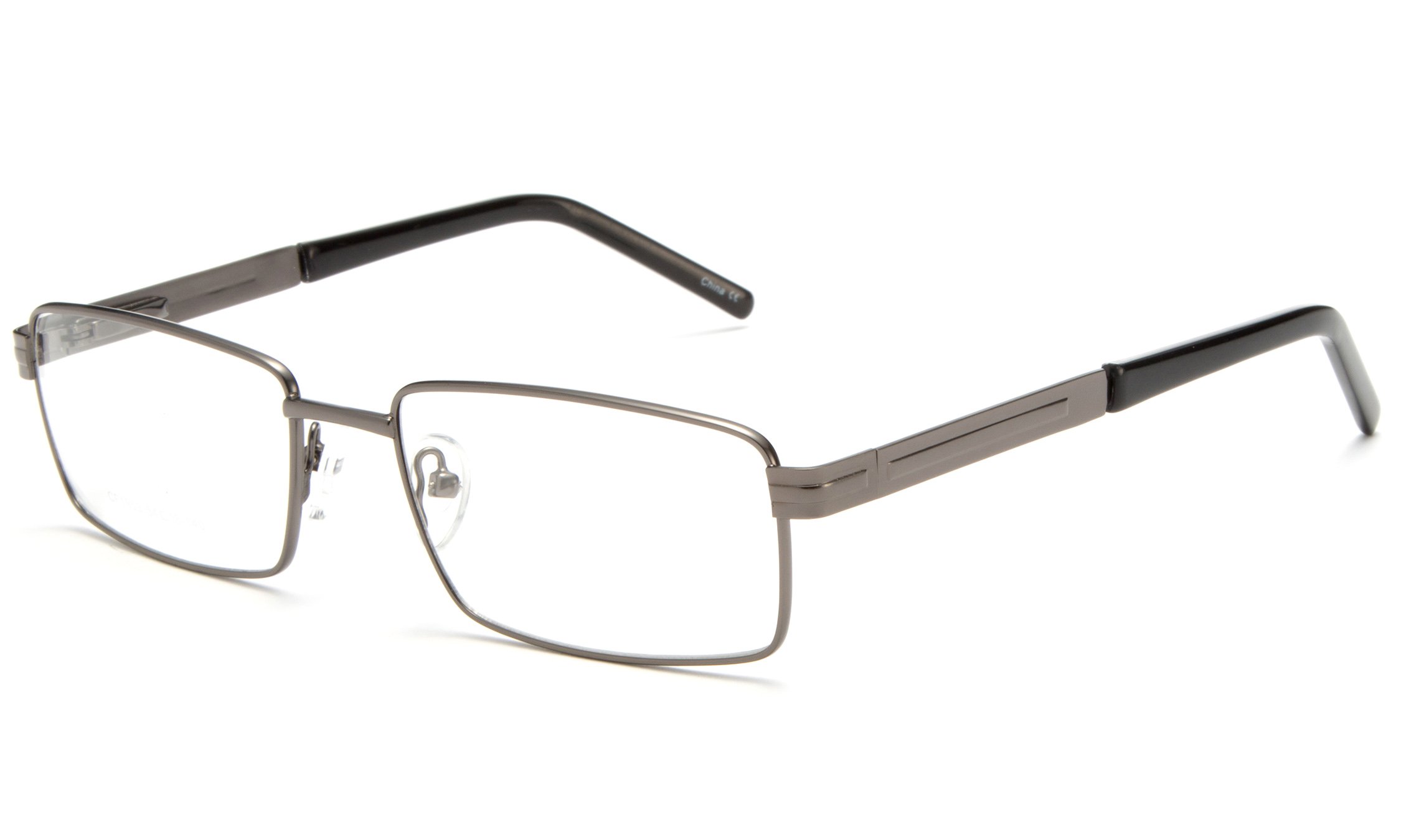 Newbee Fashion - Slim Metal Frame Durable Prescription Ready Clear Lens Glasses with Spring Hinge | Lightweight Eyewear for Reading & Computer Use | Men & Women Fashion Glasses for Office & Daily Wear