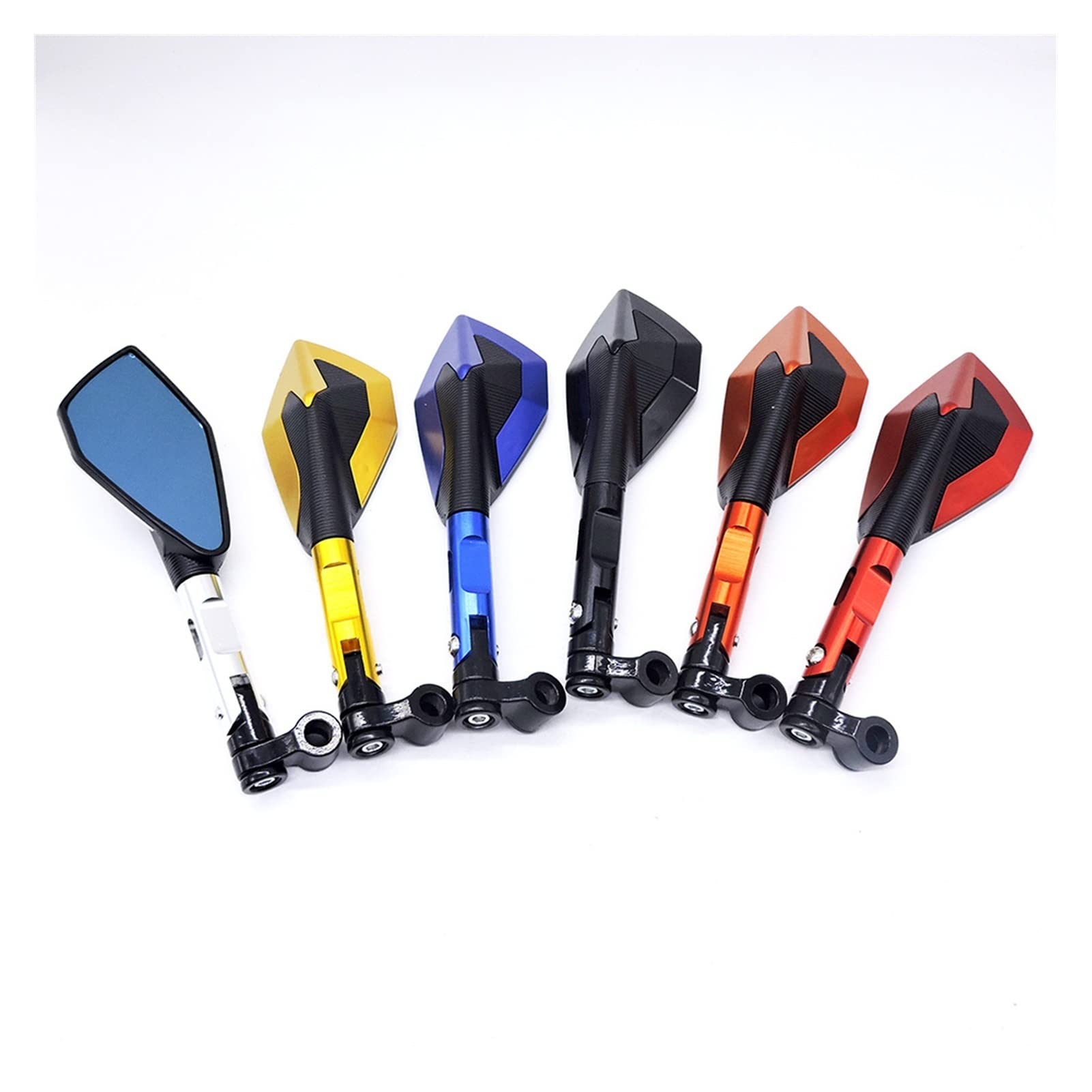 CNC 10mm Motorcycle Side Mirrors - Blue Glass Cafe Racer Rearview Mirrors for Suzuki DR200/250/350/DRZ400/650 - Perfect for Urban Commuting & Custom Bike Builds