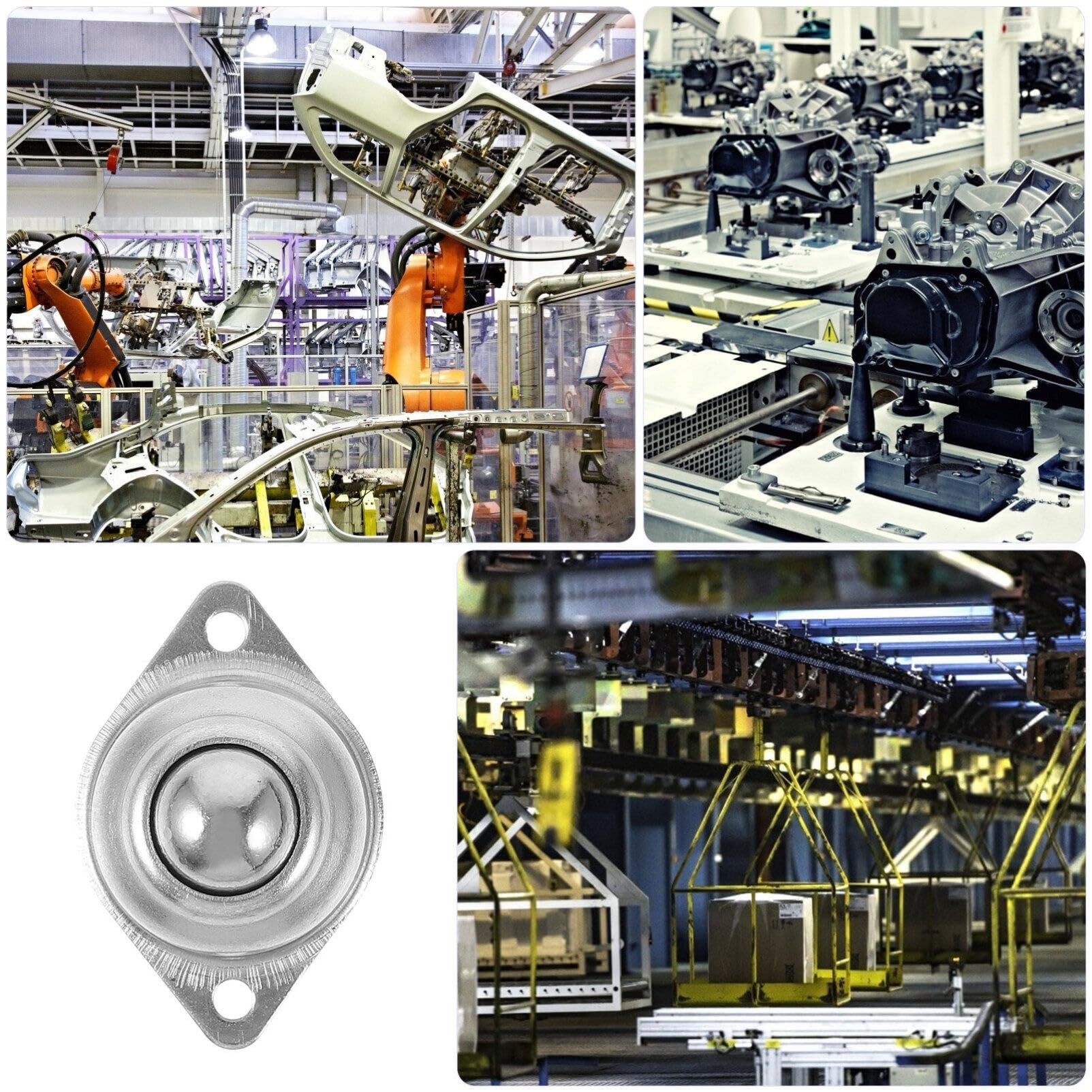 Totority 100Pcs Universal Ball Transfer Units - Heavy Duty Roller Ball Casters for Conveyor Systems, Furniture & Industrial Applications - Smooth 360° Rotation for Material Handling & Workstations
