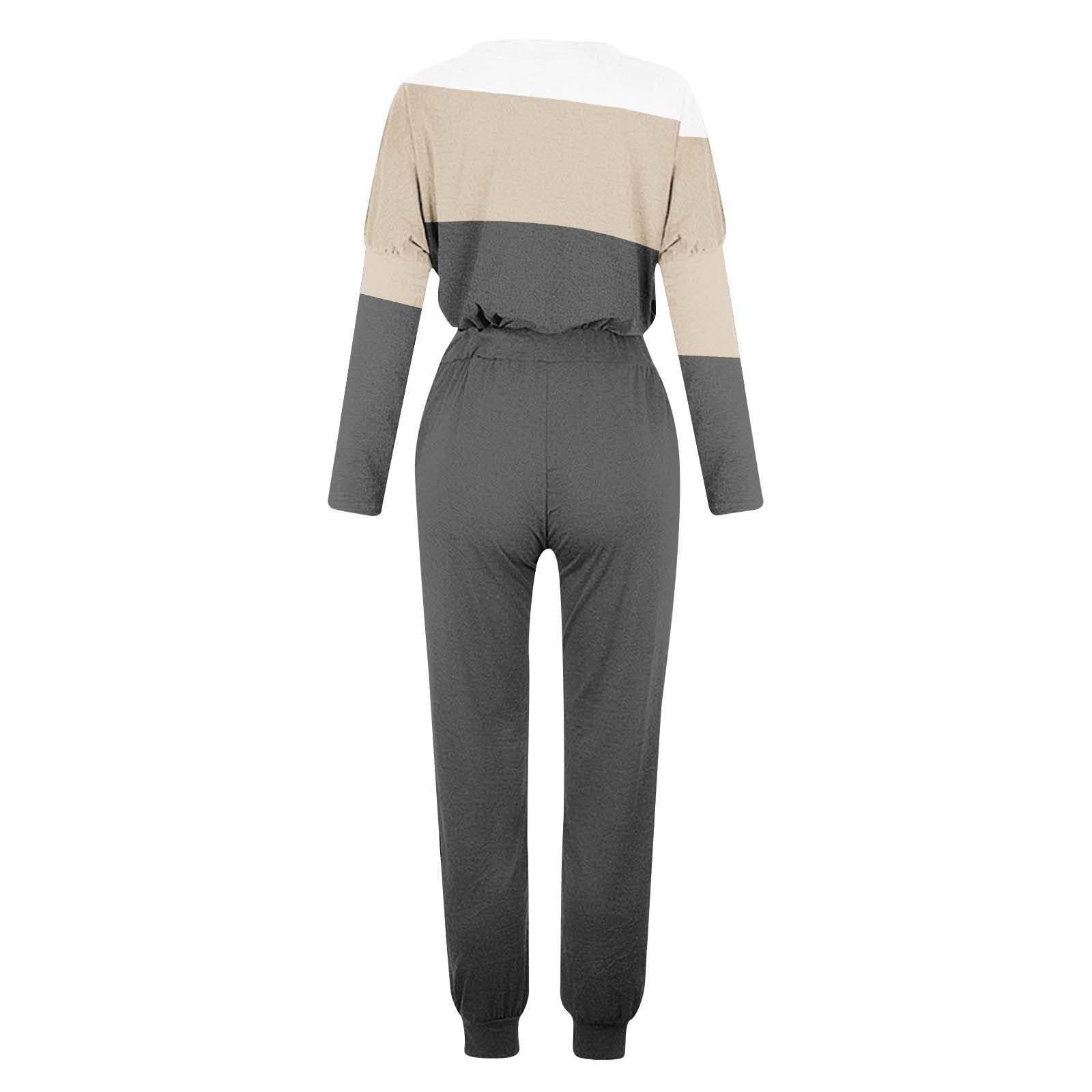 2-Piece Women's Lounge Set - Crewneck Long Sleeve Top & Drawstring Jogger Pants Comfy Tracksuit for Home, Yoga, and Casual Wear