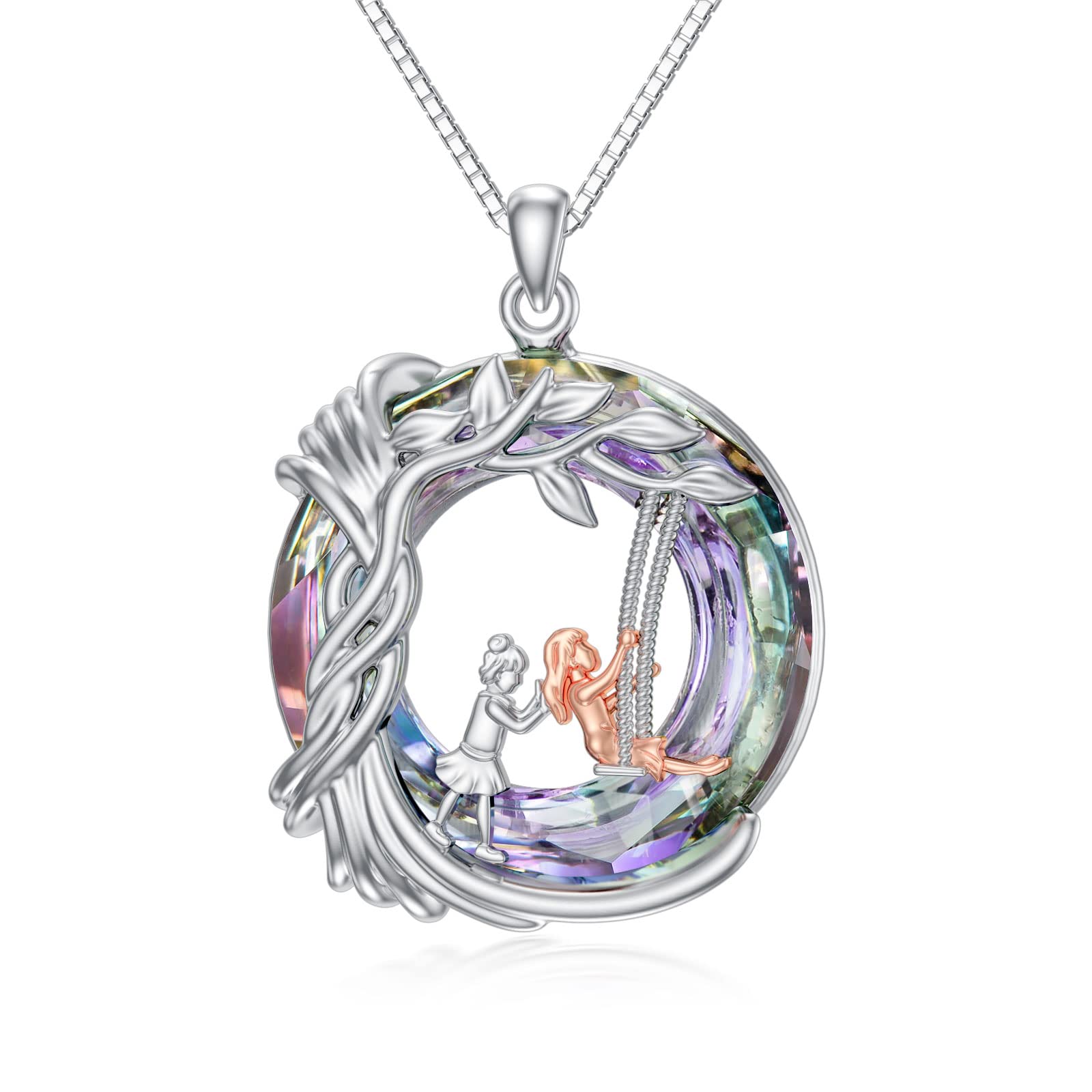 925 Sterling Silver Tree of Life Necklace for Sisters - Crystal Jewelry Gift for Women, Daughter & Friends | Birthday, Mother's Day Present | Sister Bonding & Special Occasion Jewelry