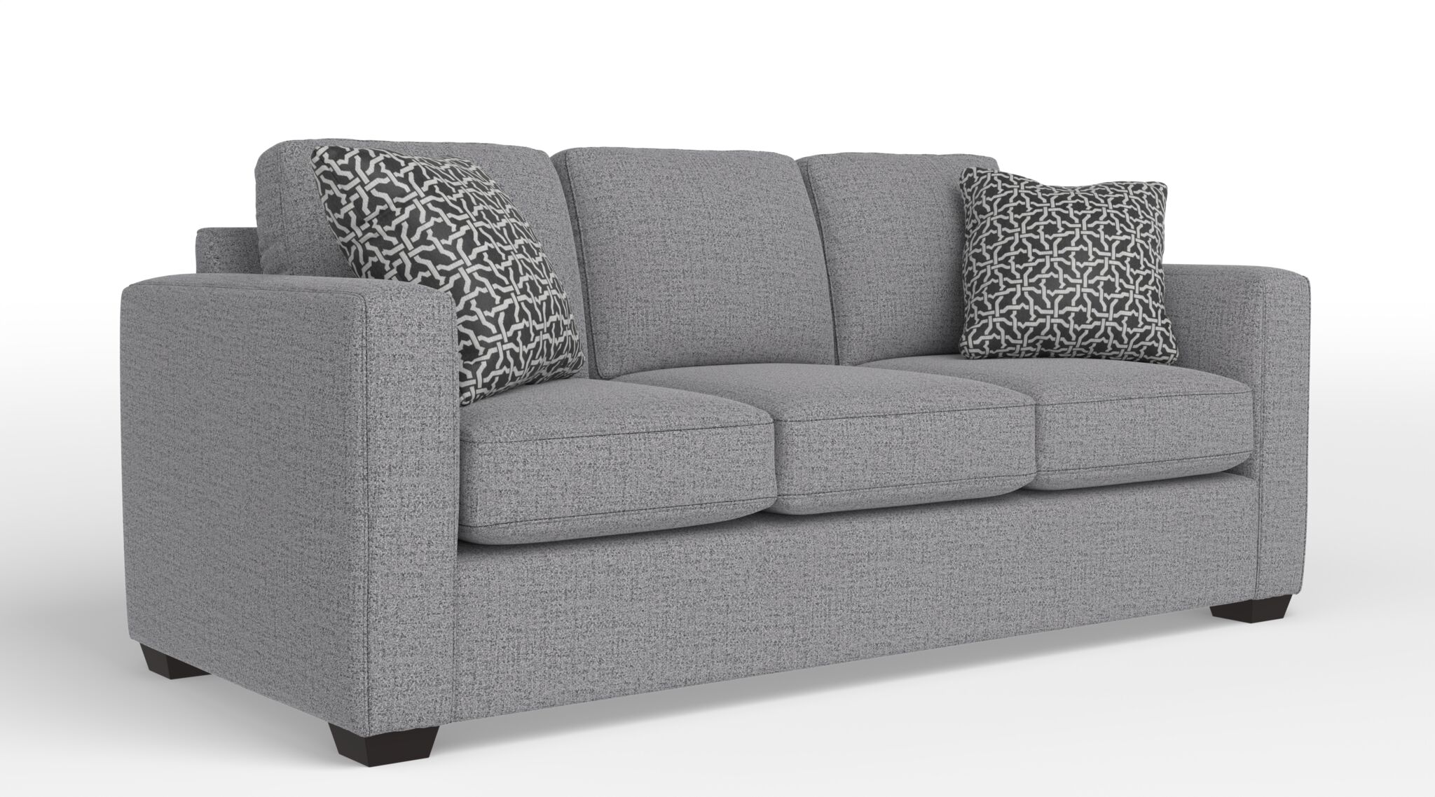 Premium Caleb Sofa in Sutton Grey Fabric - Modern Living Room Furniture for Comfort & Style | Perfect for Small Spaces, Apartments & Cozy Homes