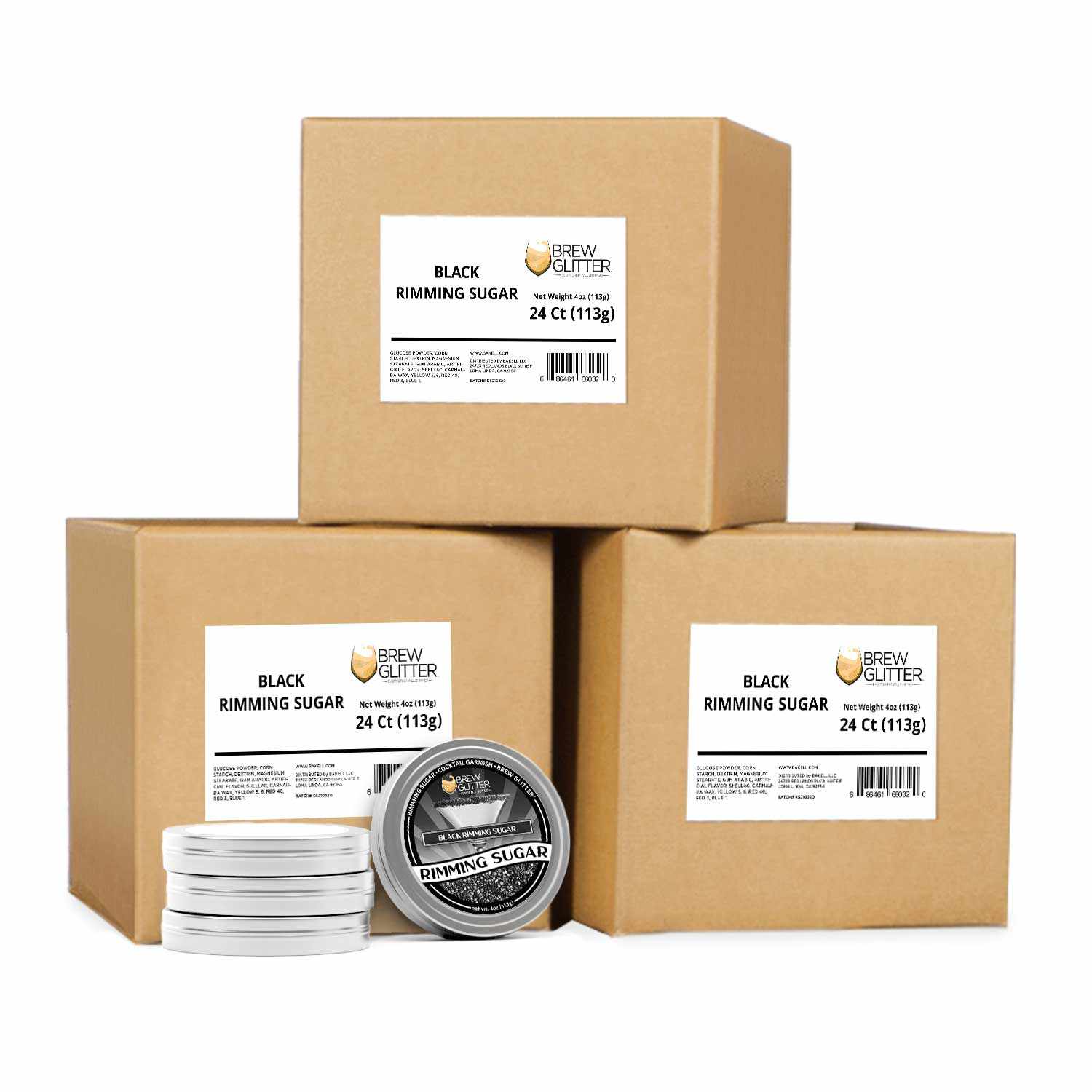 Premium Black Cocktail Rimming Sugar - 24-Pack Case for Professional Bartenders & Home Mixologists | Perfect for Margaritas, Martini Glasses & Cocktail Garnishes