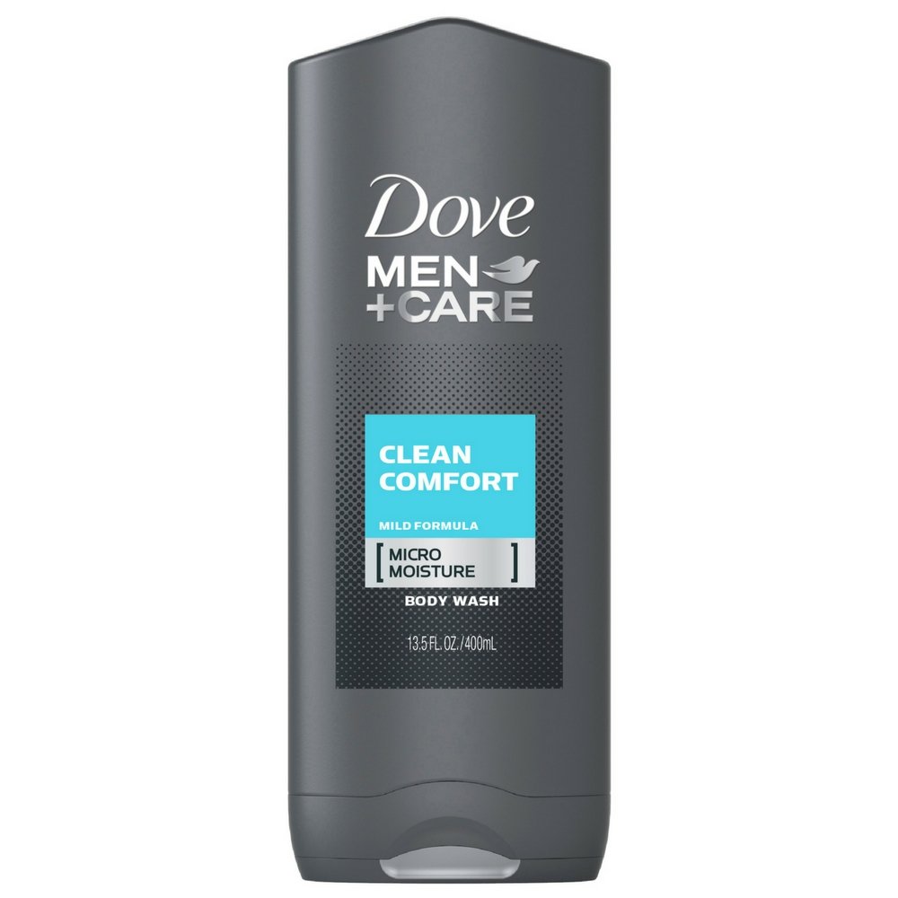 Dove Men+Care Body and Face Wash for Men - Clean Comfort Hydrating Shower Gel - 13.5 fl oz (400ml) - For Daily Face & Body Cleansing - Gym, Post-Workout & Travel Essential