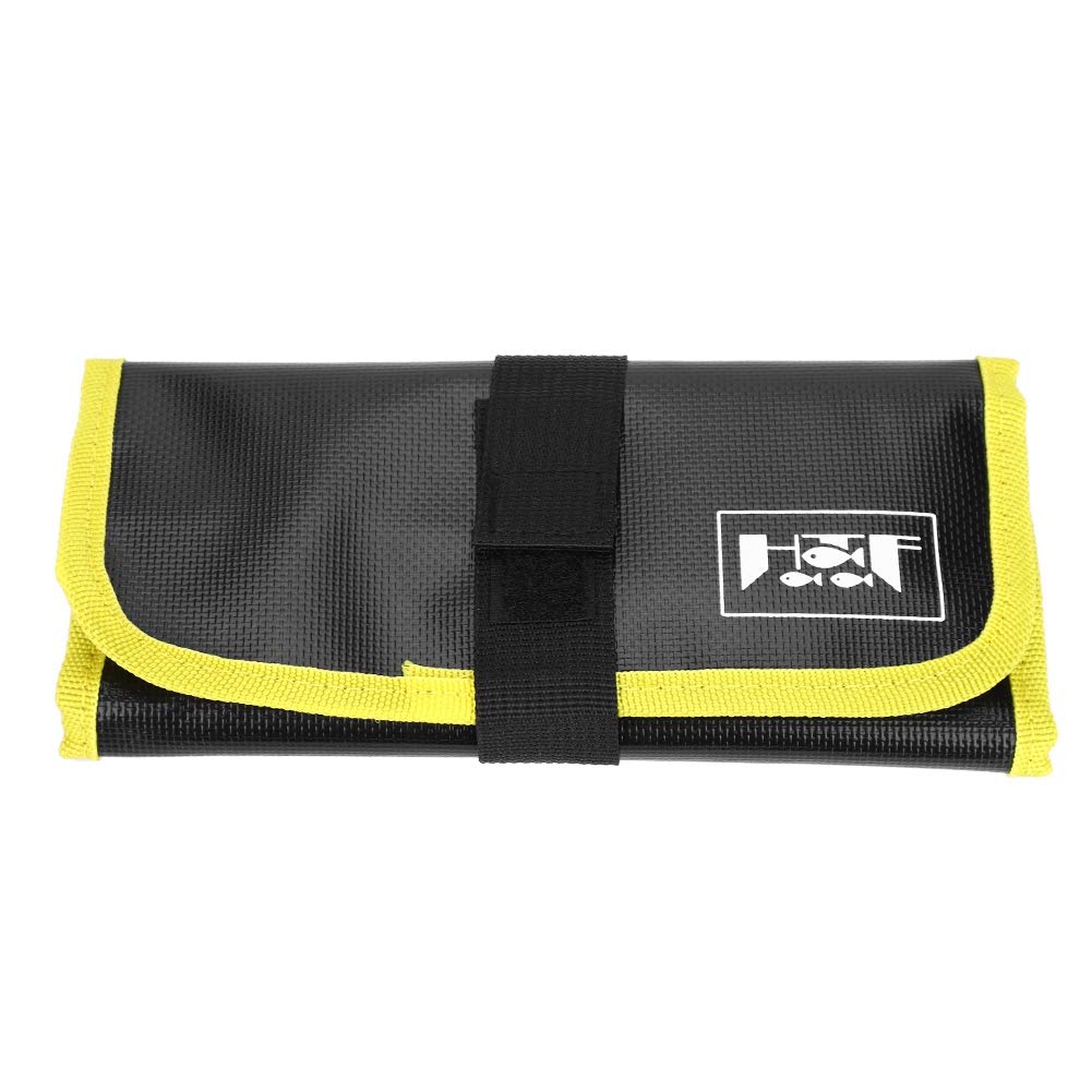**Nuolate 2019 Waterproof Fishing Jig Bag - Soft Lure Jigging Storage Pouch for Saltwater & Freshwater Fishing Accessories (Yellow) - Ideal for Boat, Shore, and Kayak Fishing**