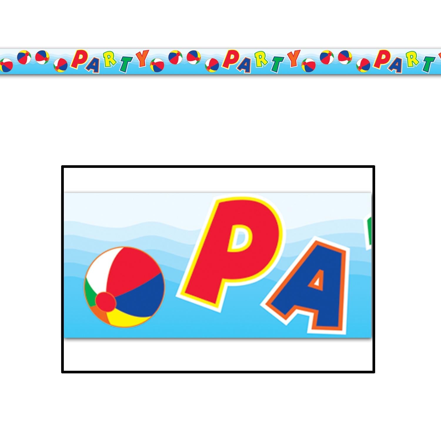 Beistle 12-Pack Luau Party Beach Balls & Decorative Tape - Tropical Hawaiian Theme Party Supplies for Beach Parties, Poolside Events & Summer Decorations