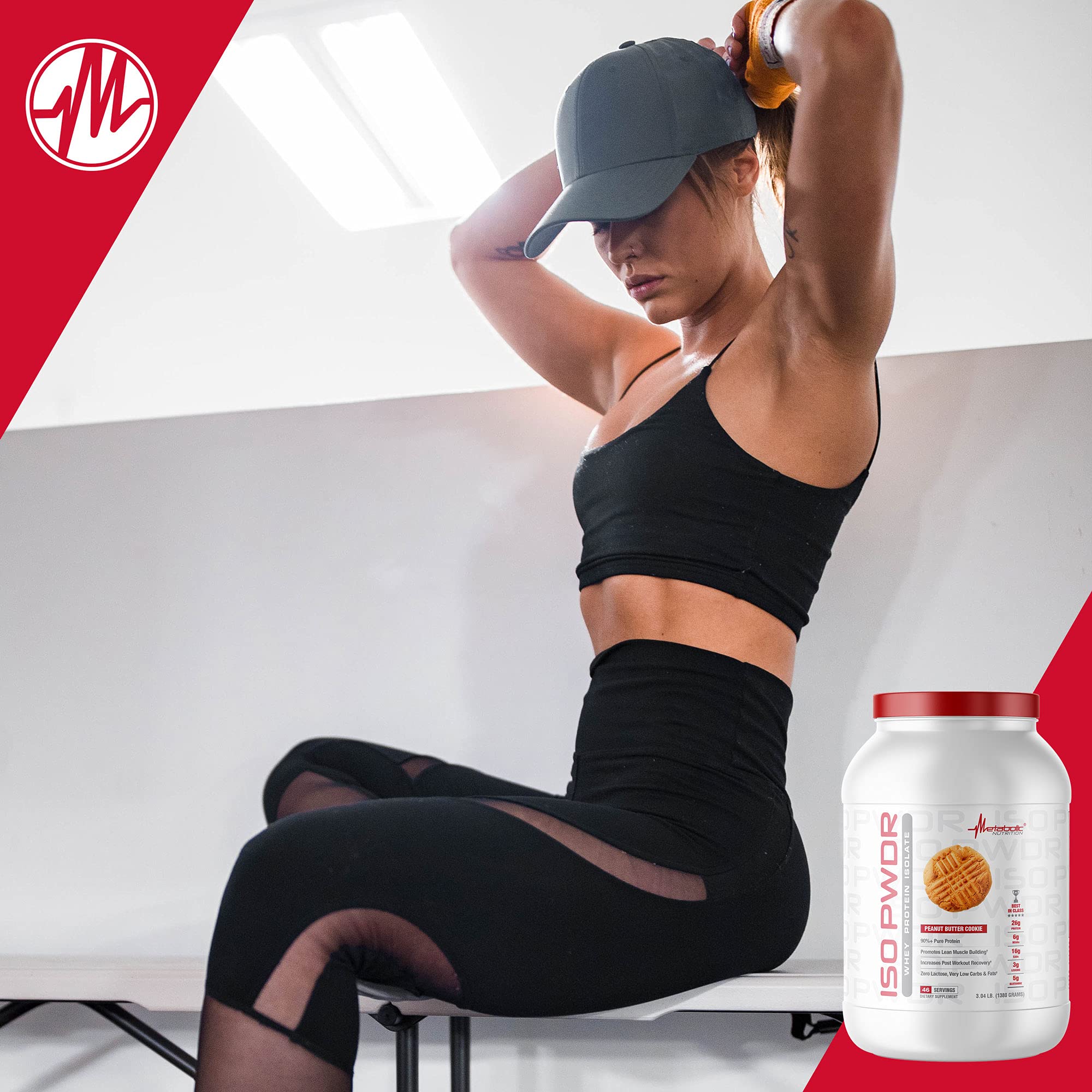 Metabolic Nutrition Whey Protein Isolate ISO PWDR - Strawberry Cream Flavor, 3.04lb (23 Servings) | 26g Fast Digesting Protein, Zero Carbs & Lactose, Low Fat | Ideal for Post-Workout Recovery, Muscle Building & Weight Management