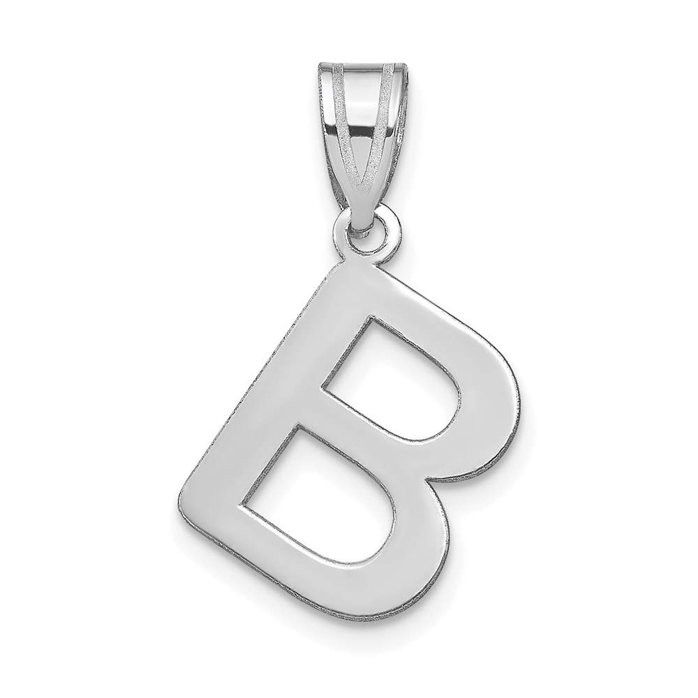 14K White Gold Polished Bubble Letter B Initial Charm Pendant - Elegant Personalized Jewelry Gift for Women, Perfect for Necklaces & Bracelets - Birthday, Anniversary, Graduation Gift Idea