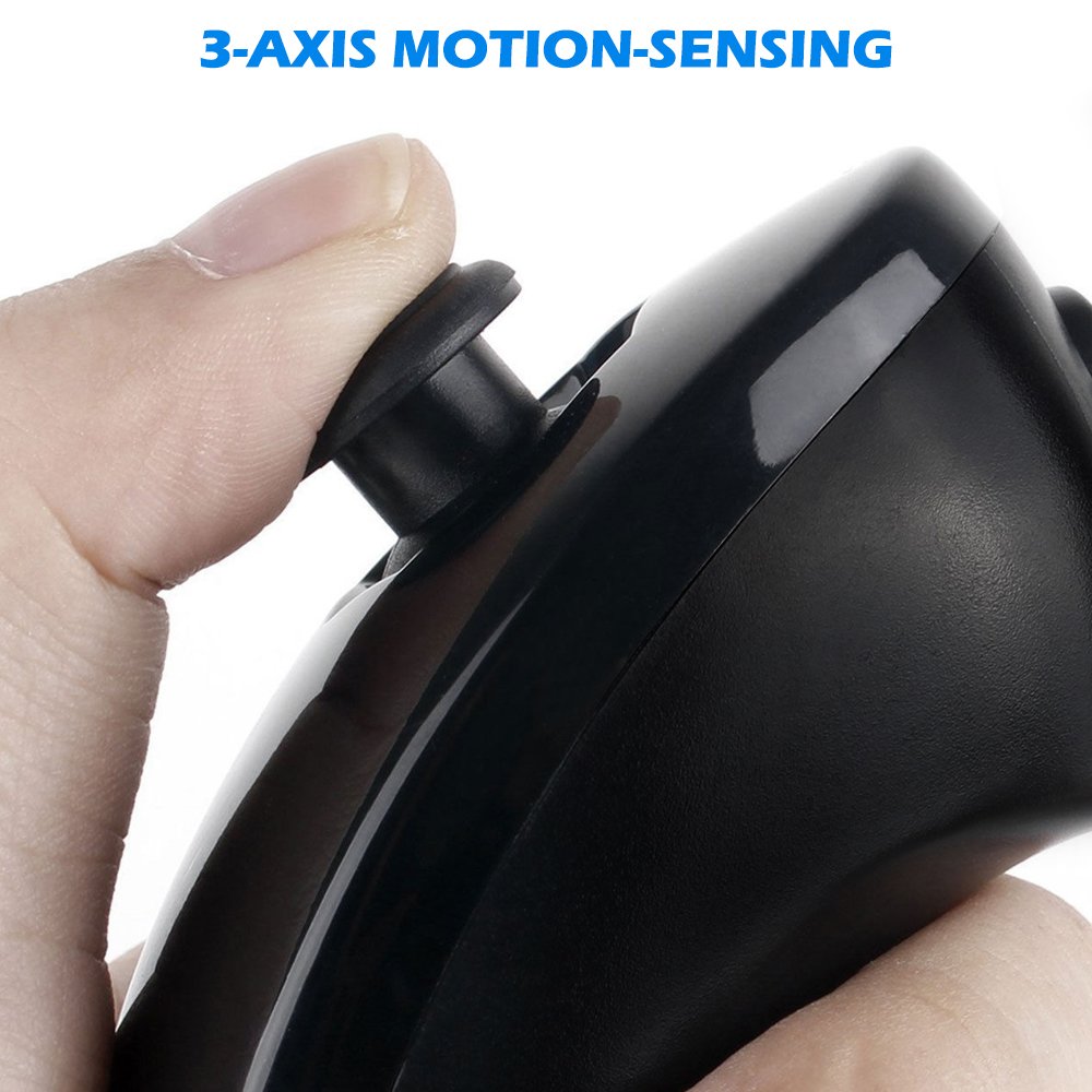 AFUNTA 2-Pack Replacement Nunchuk Controllers for Nintendo Wii U - Black & White - Perfect for Wii U Gaming, Fitness & Party Play