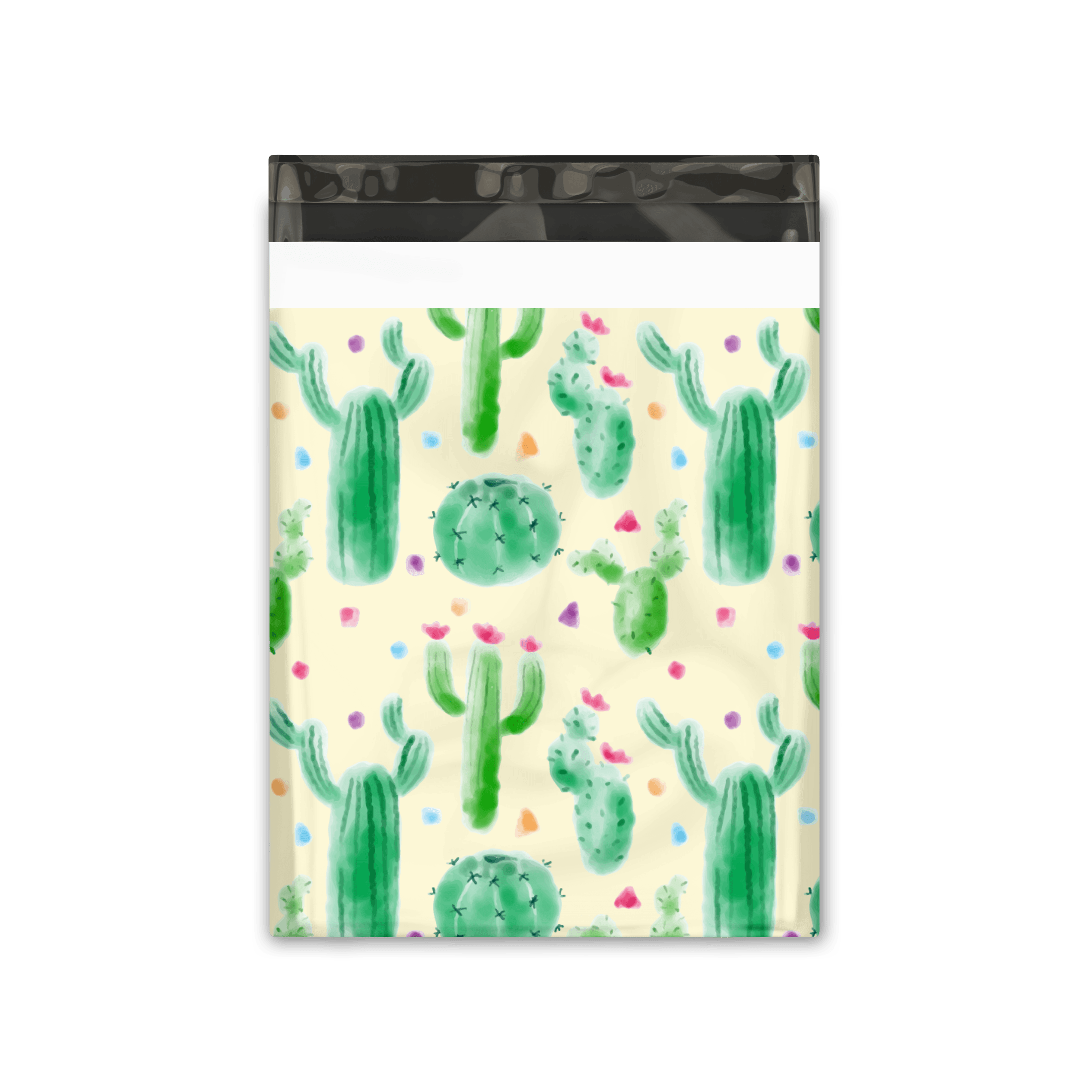 10x13 Inch Cactus Printed Poly Mailers - Waterproof Shipping Envelopes for Ecommerce, Mailing Bags with Custom Logo Option | Perfect for Clothing, Jewelry & Small Business Packaging