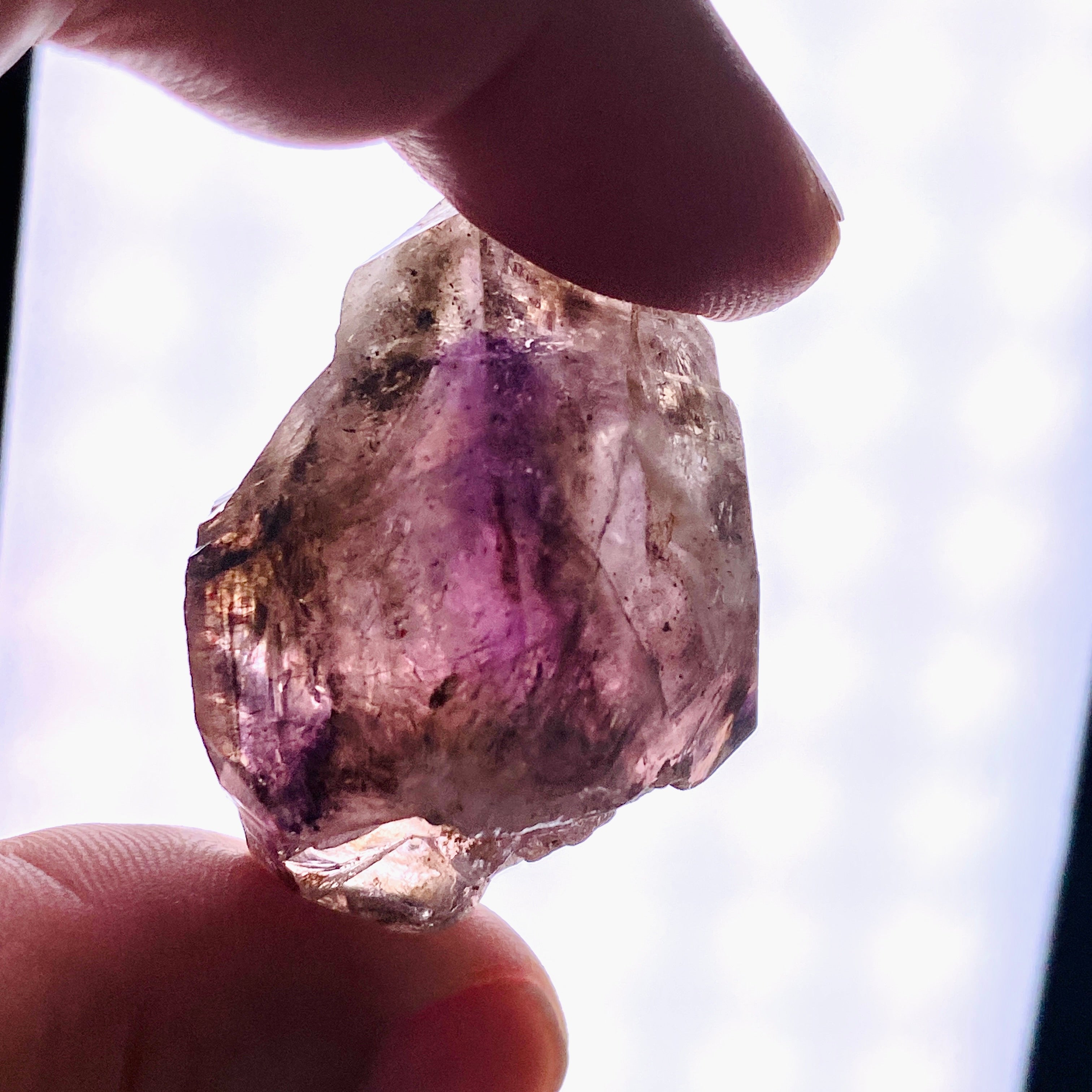 Natural Smokey Amethyst Crystal with Inclusions - Similar to Super Seven & Brandberg (CR3736) - Perfect for Meditation, Healing & Jewelry Making