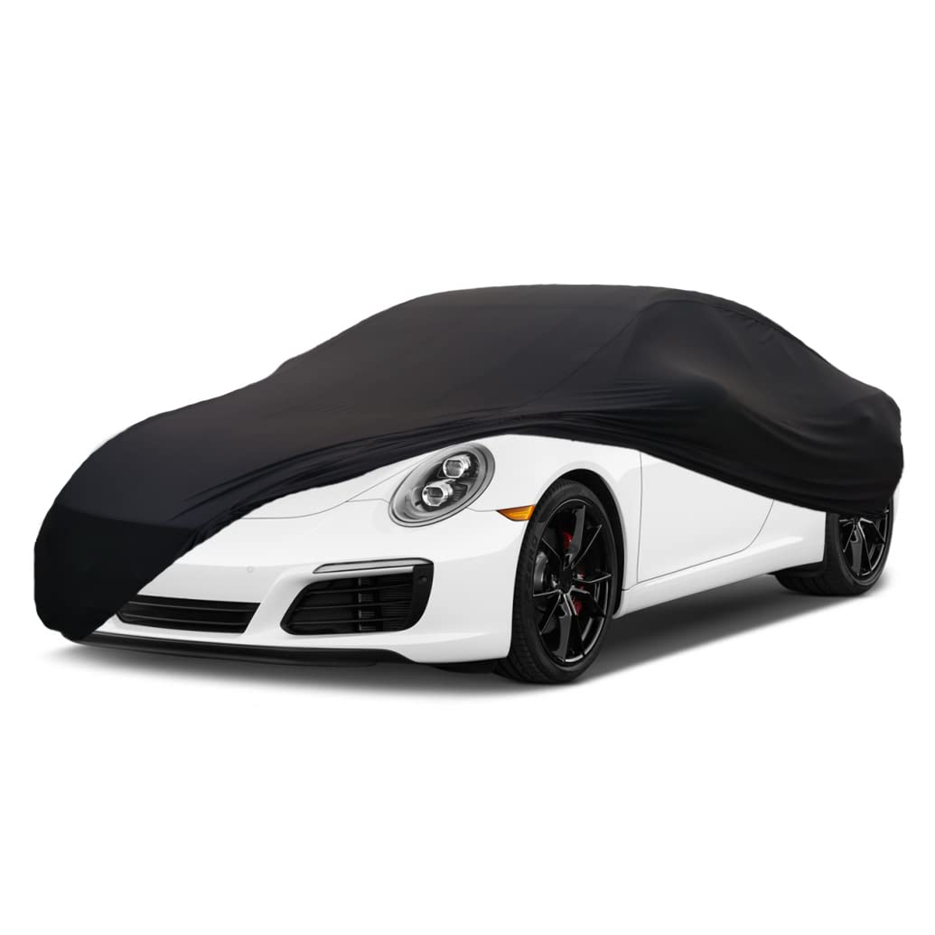 Premium Stretch Satin Indoor Car Cover for Porsche 911 (1998-2025) - Fits Carrera, Targa, Turbo Models 992/991/997/996 & Boxster/Cayman (1996-2025) 982/981/987/986 - Elastic All-Weather Protection with Mirror Pockets - Ideal for Garage Storage, Car Shows & Vehicle Preservation