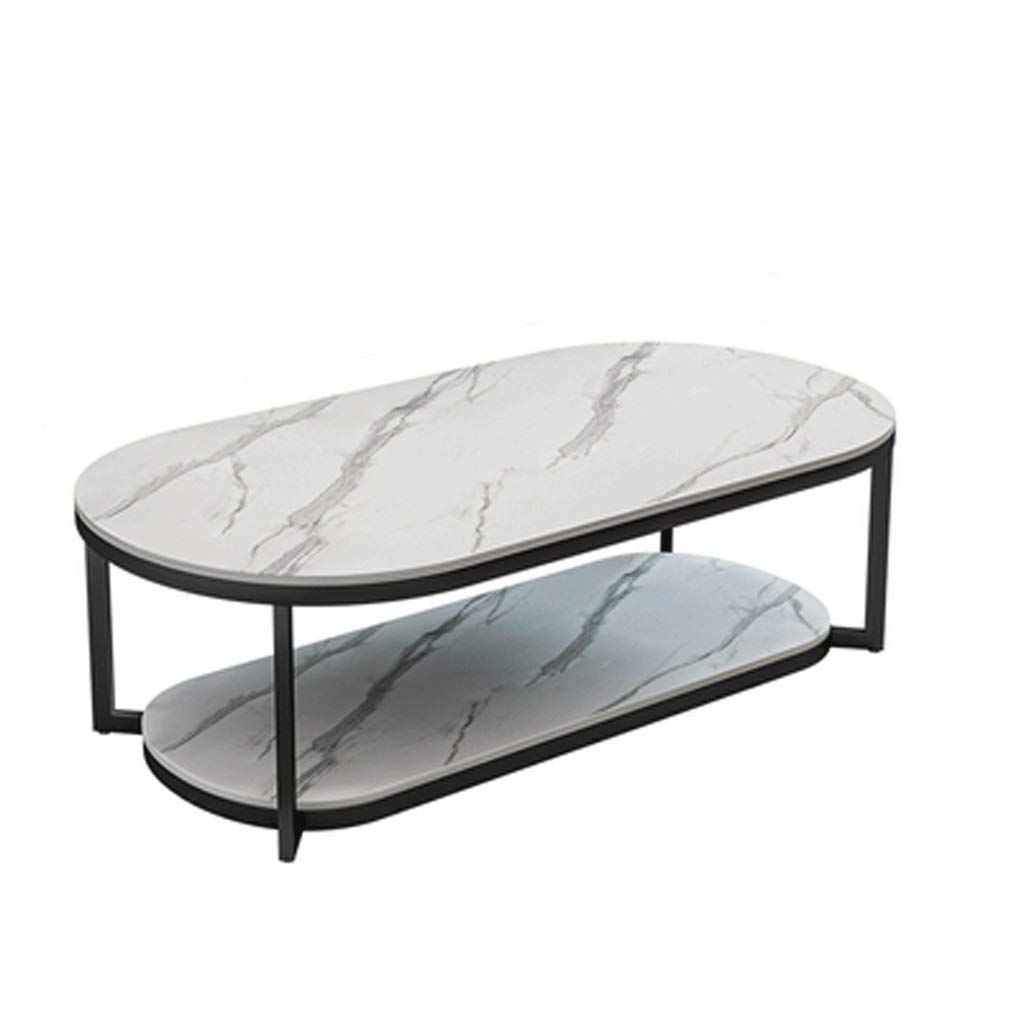 Luxury Double Layer Marble Side End Table - Modern Coffee & Sofa Table for Living Room, Home Office - Perfect for Coffee, Snacks, Laptop Use & Reception Areas