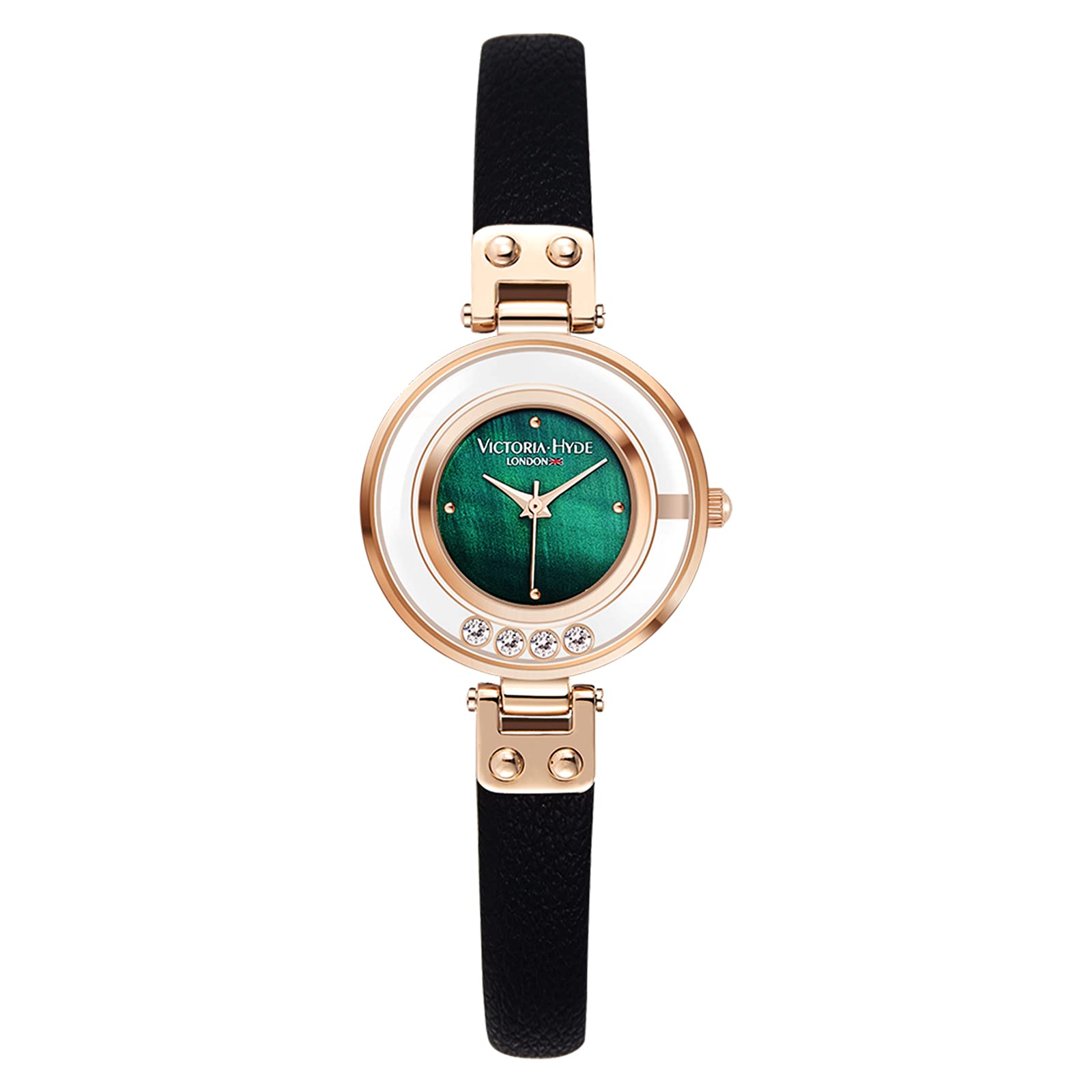 VICTORIA HYDE Women's Watches - Elegant Small Dial Analog Quartz Watch with Clear Crystals & Gold Tone for Everyday Wear, Office & Special Occasions