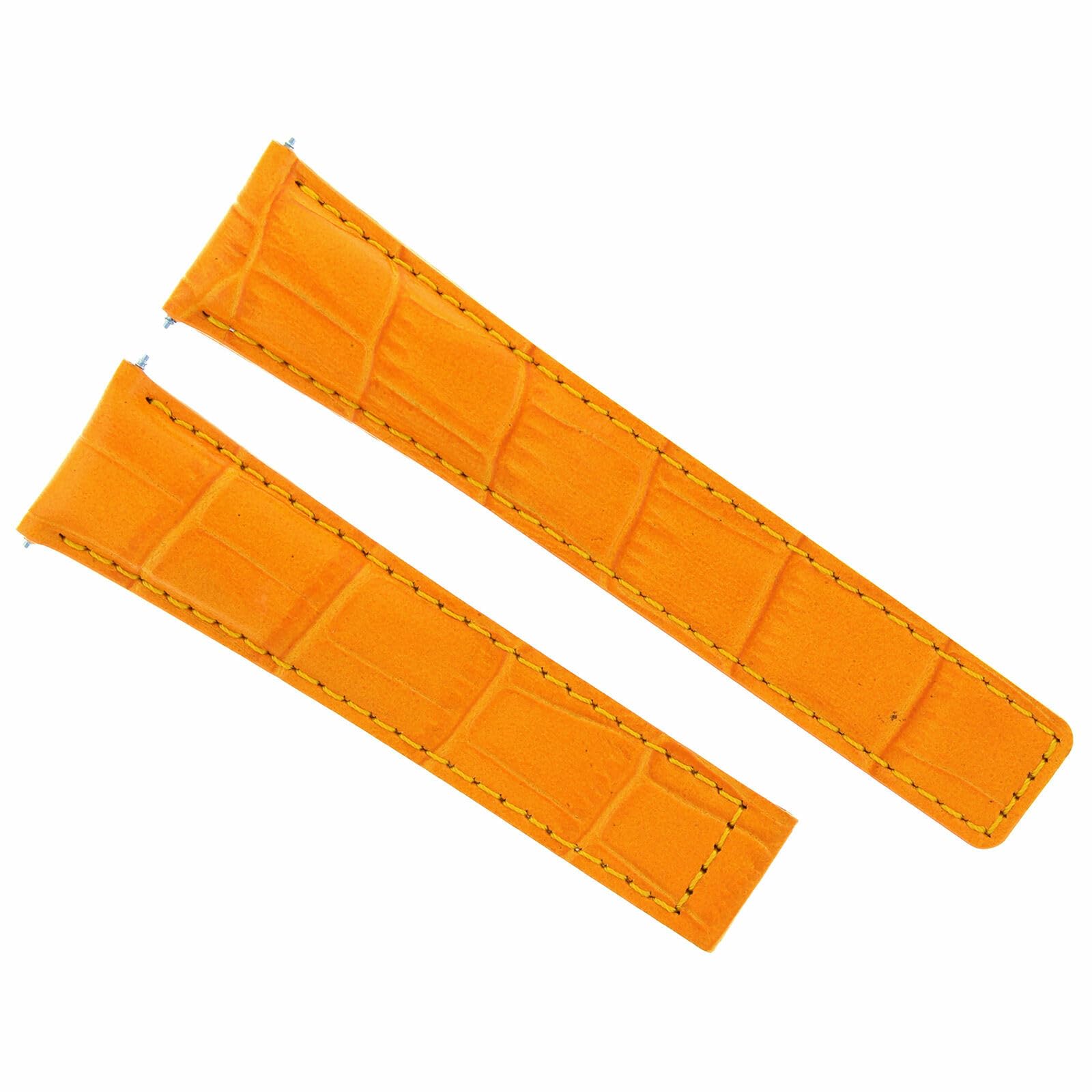 22mm Genuine Leather Watch Band Strap with Deployment Clasp - Compatible with Tag Heuer Monaco Orange - Durable Replacement Watch Strap for Men's & Women's Watches - Perfect for Business, Casual & Formal Occasions