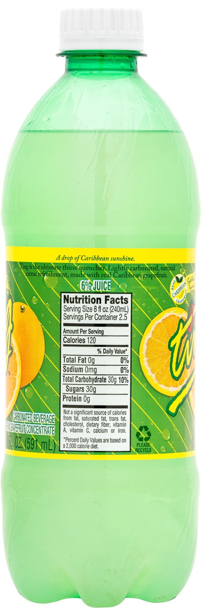 Ting Lightly Carbonated Soda - 20 Oz Cans (24 Pack) | Refreshing Citrus Flavored Sparkling Drink | Perfect for Parties, BBQs & Office Refreshments