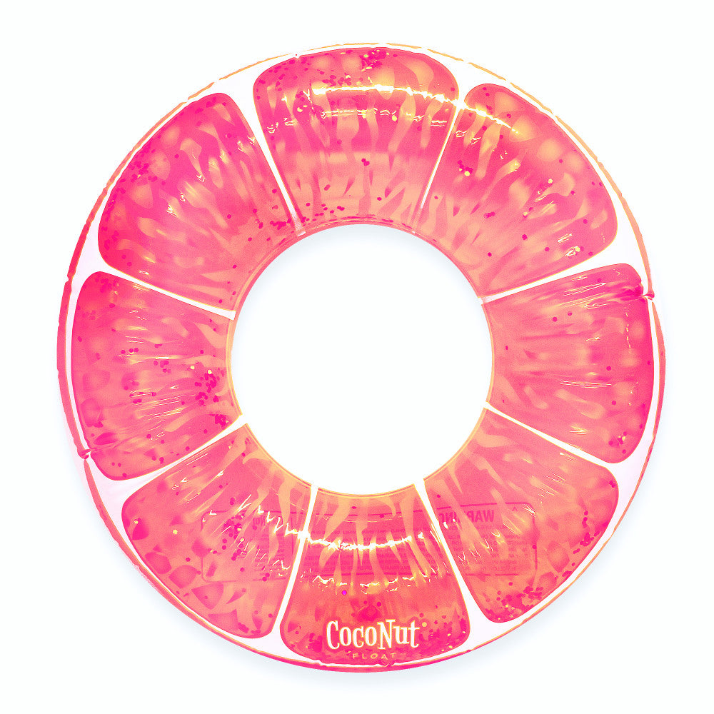 **Pink Grapefruit Glitter Inflatable Pool Float - 42