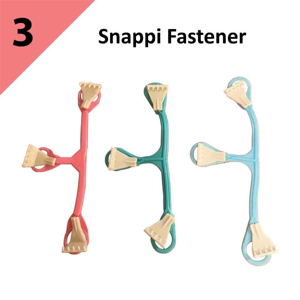 Kawaii Baby Snappi Cloth Diaper Fasteners - 3 Pack for Prefold & Flatfold Diapers - Safe & Easy Diapering