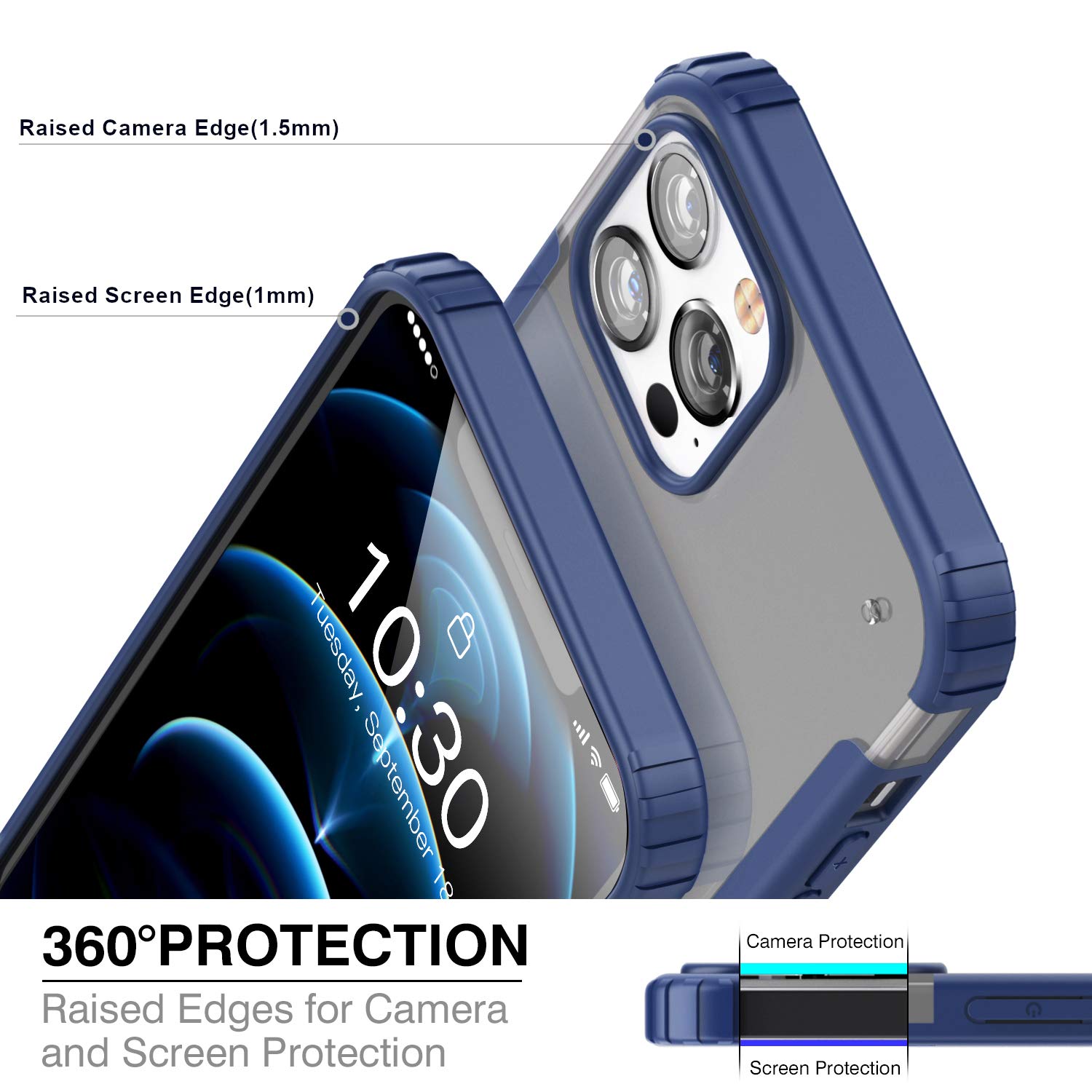 Ultra Thin Lightweight Shockproof Armor Hybrid Case for iPhone 13 Pro 6.1