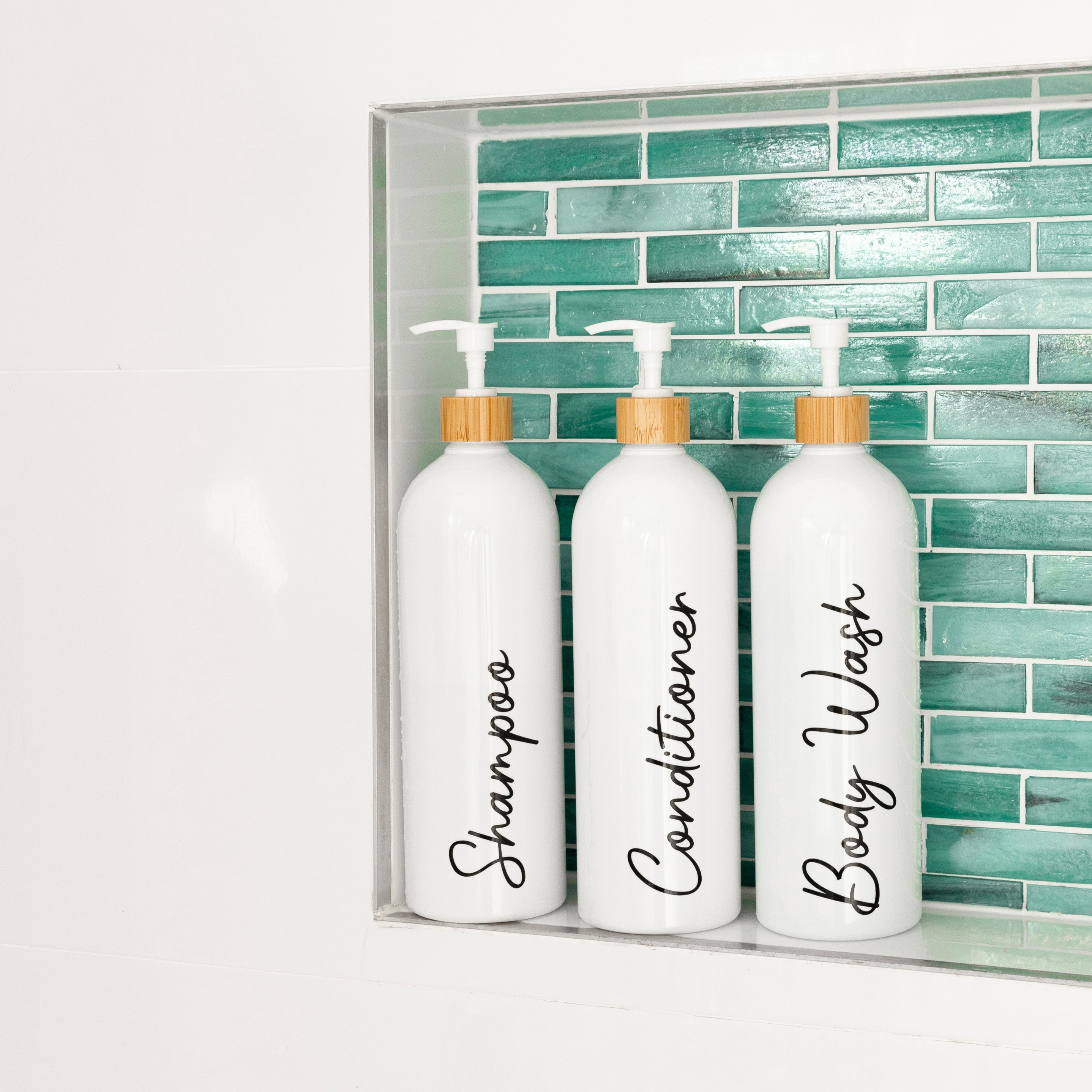 1L White Bathroom Pump Bottle - Refillable Soap Dispenser for Hand Wash, Lotion & Shampoo - Perfect for Home, Kitchen & Hotel Use