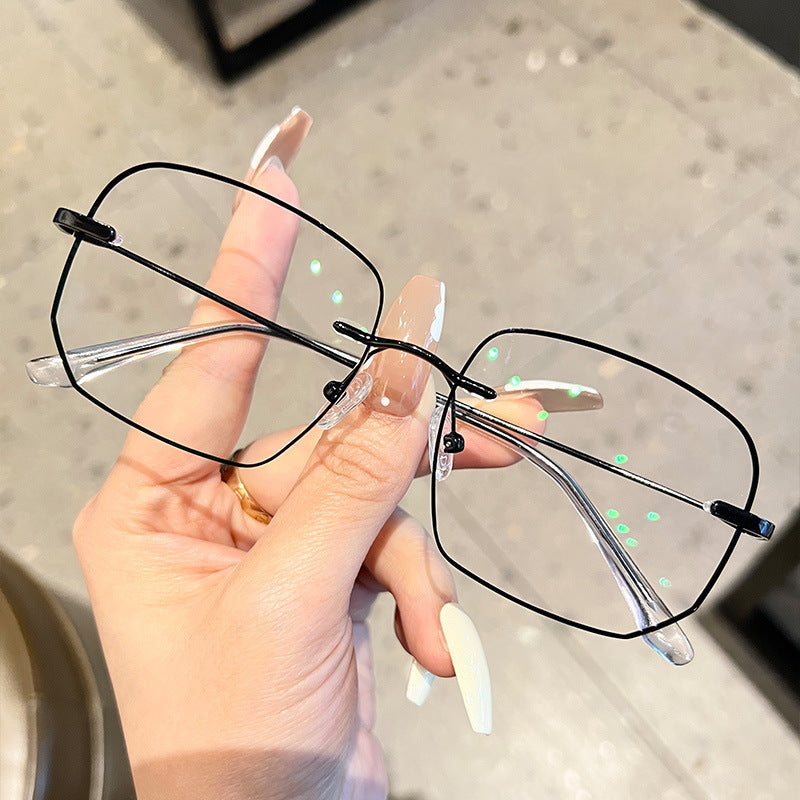 Ultra Lightweight Anti Blue Light Reading Glasses - Large Metal Frame for Men & Women - Reduce Eye Strain for Computer Work, Gaming & Night Reading