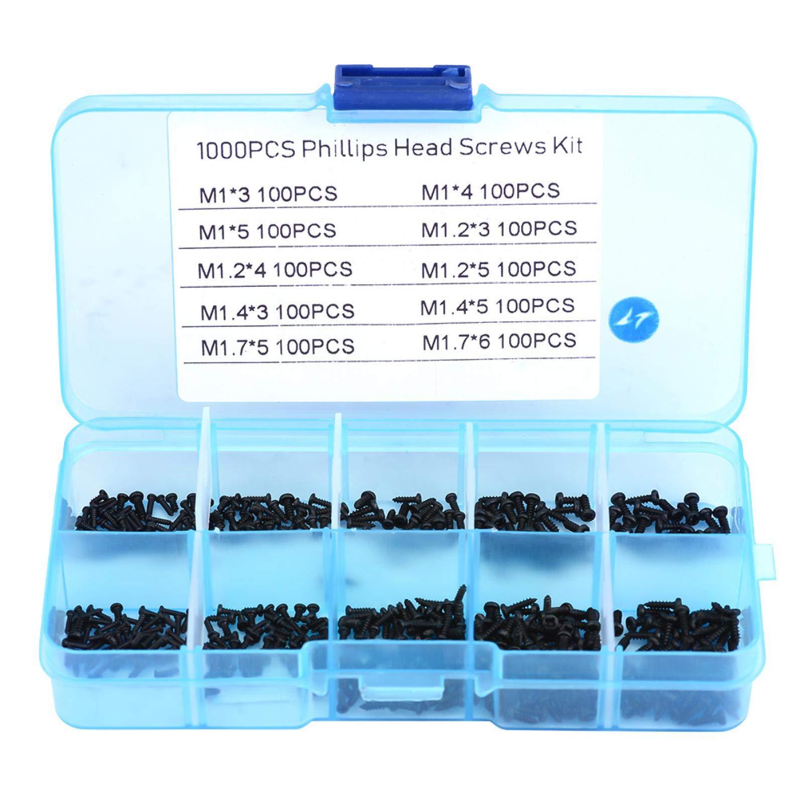1000Pcs Stainless Steel Small Head Screws for Watch & Eyeglass Repair - Rust-Resistant Micro Screws Kit for Home, Jewelry, and DIY Projects