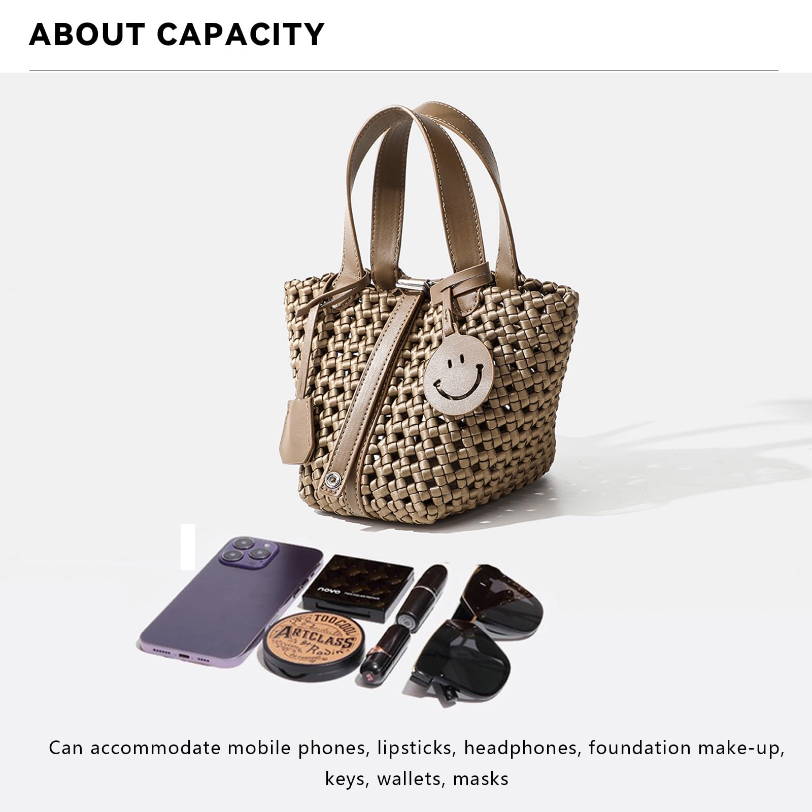 Stylish Woven Handbags for Women - Top Handle Satchel, Basket Bucket Bag & Small Tote - Boho Hobo Purses for Everyday Use, Beach, Shopping & Travel Accessories