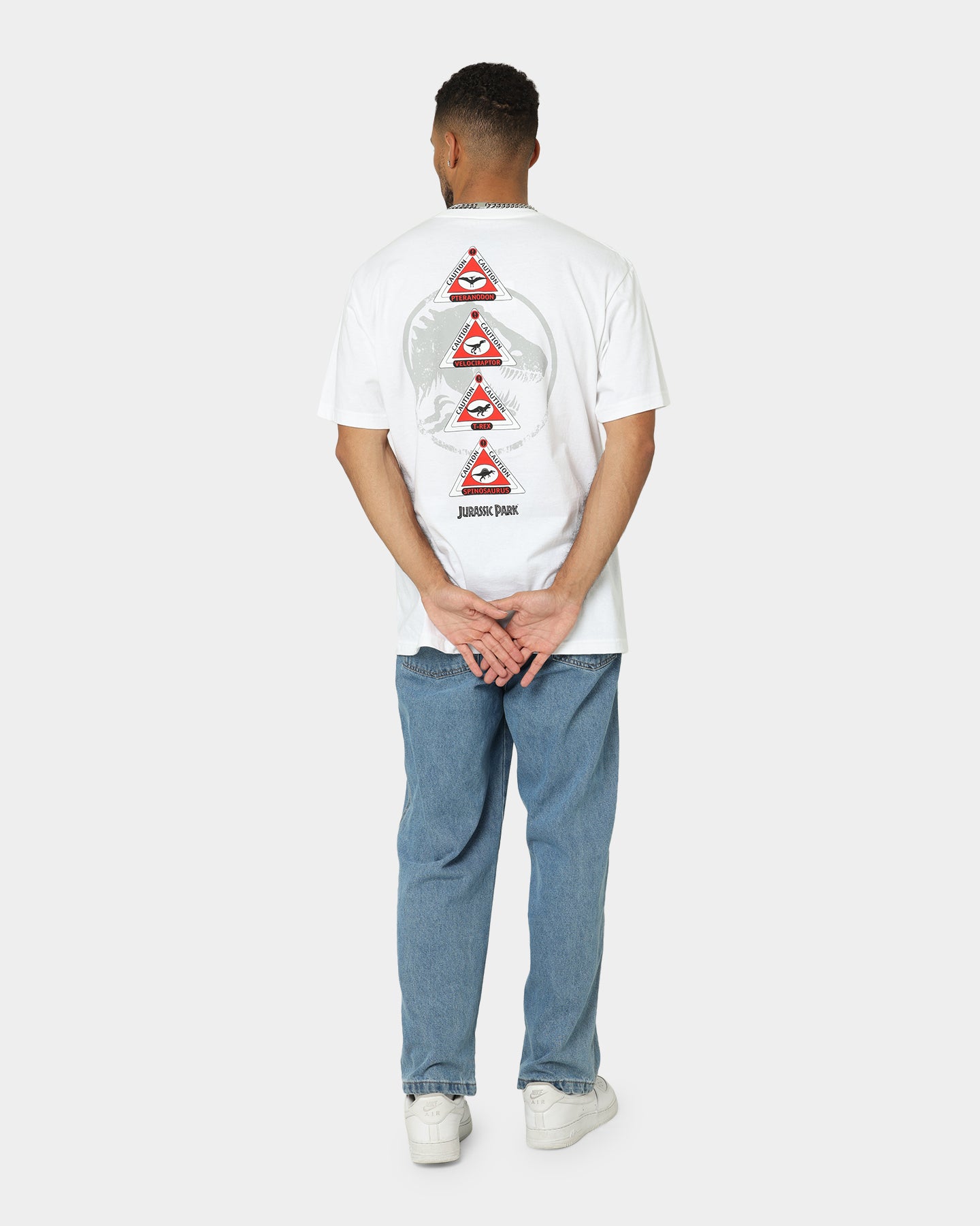 American Thrift Jurassic Park T-Shirt - White Cotton Tee for Men & Women - Perfect for Movie Nights, Cosplay, and Dinosaur Lovers