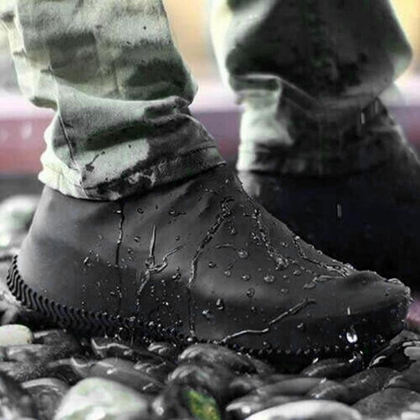 Foldable Waterproof Silicone Shoe Covers | Reusable Non-Slip Rubber Rain Boots for Women & Men - Perfect for Rainy Days, Snow Weather, Hiking & Outdoor Activities