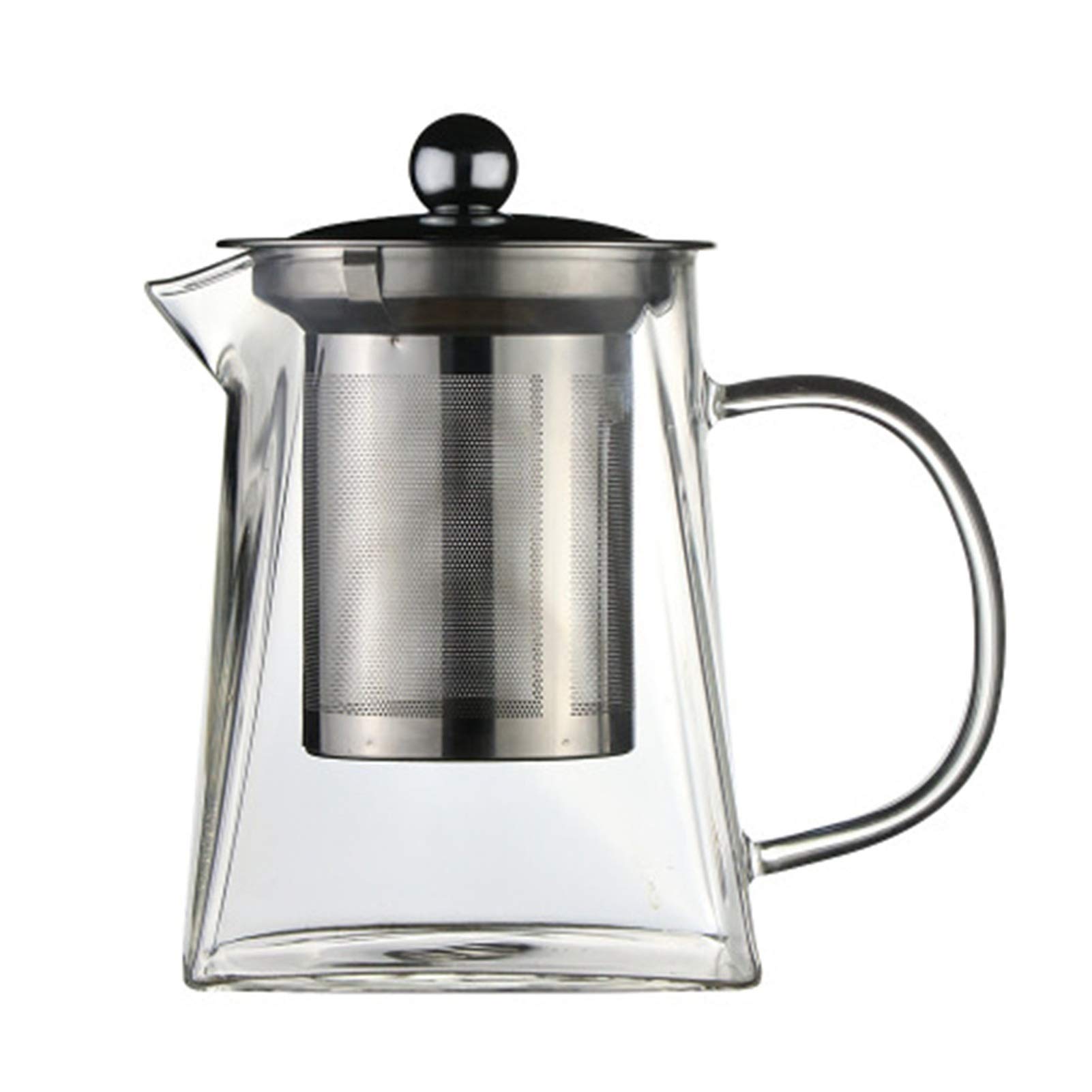 Heat-Resistant Glass Teapot with Stainless Steel Filter - Perfect for Black Tea, Herbal Tea & Loose Leaf Tea - Elegant Home Tea Maker Set for Daily Use & Gift Giving (Size D)