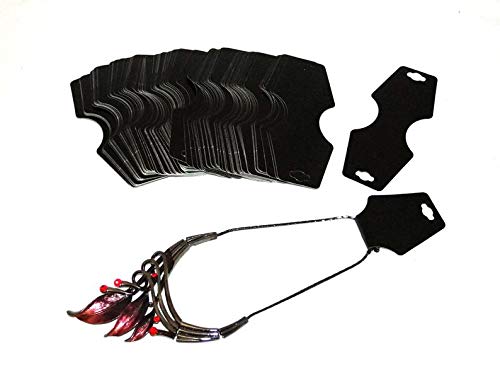 100 Pack Black Adhesive Fold Over Cards for Necklaces & Bracelets - Perfect for Jewelry Display, Packaging, and Retail Stores