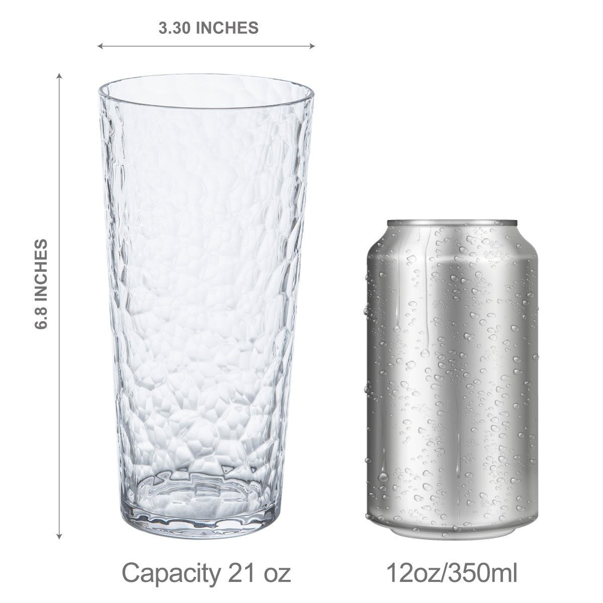 Premium ChillCraft Clear Highball Tumblers Set of 8 - 16oz Crystal Glass Cups for Cocktails, Iced Coffee & Smoothies - Perfect for Home Bars, Parties & Outdoor Gatherings