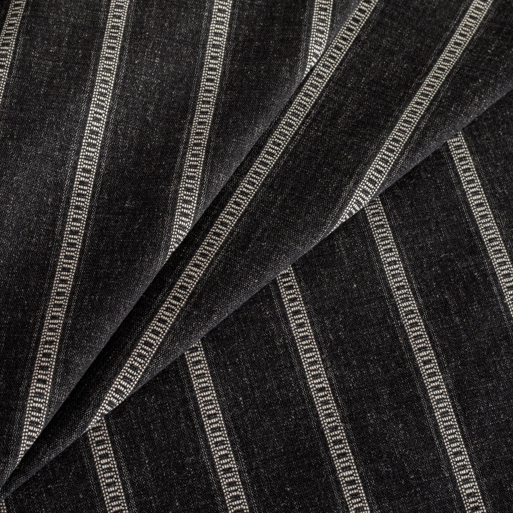 Brunswick Stripe Fabric - Premium Onyx Black Upholstery Material for Sofa, Chair & Home Decor | Perfect for Living Room, Bedroom & Office Furniture