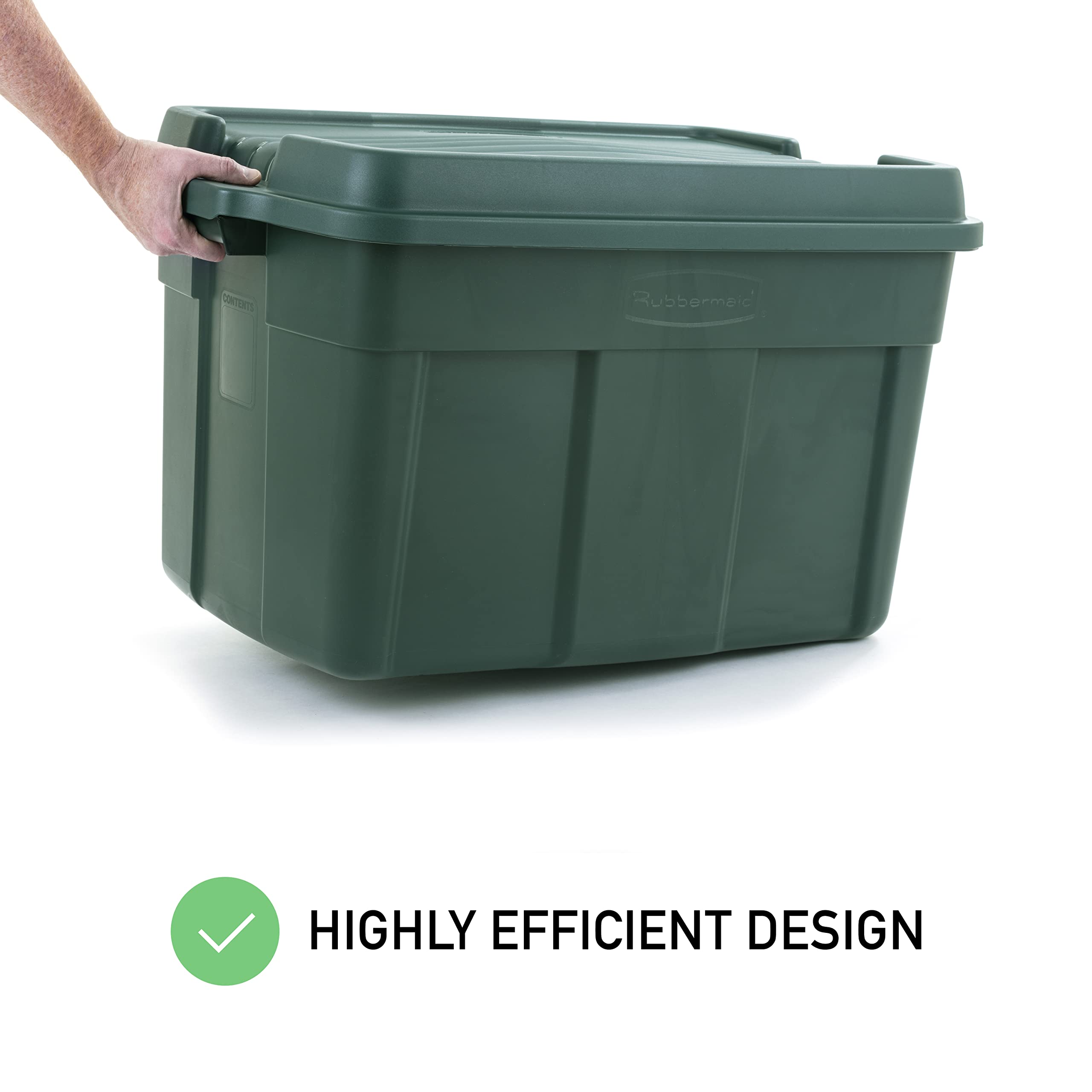 Rubbermaid 3-Pack 37-Gallon High Top Storage Bins - Heavy Duty Plastic Containers for Garage, Basement & Home Organization | Perfect for Seasonal Decor, Sports Gear & Household Items Storage