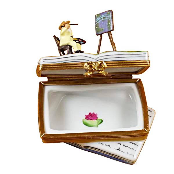 Monet Book Limoges - Hand-Painted French Porcelain Trinket Box | Perfect for Jewelry Storage, Gift Giving & Home Decor