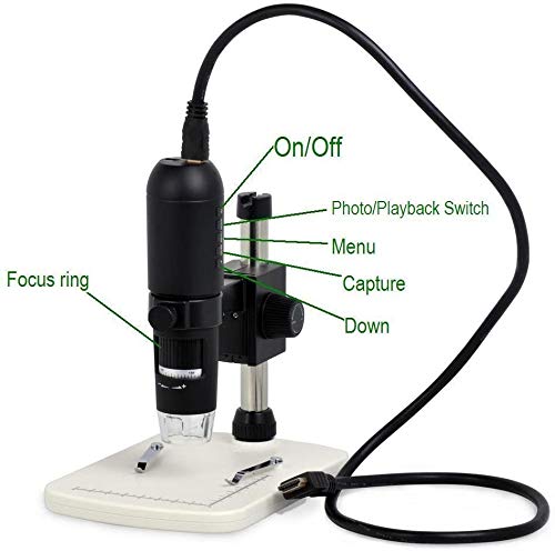 1080P Full HD Digital Microscope with HDMI - 10x to 220x Magnification for PC, TV & Monitor | Photo Capture & Micro-SD Storage | Ideal for Coin Collecting, Jewelry Inspection & Science Education