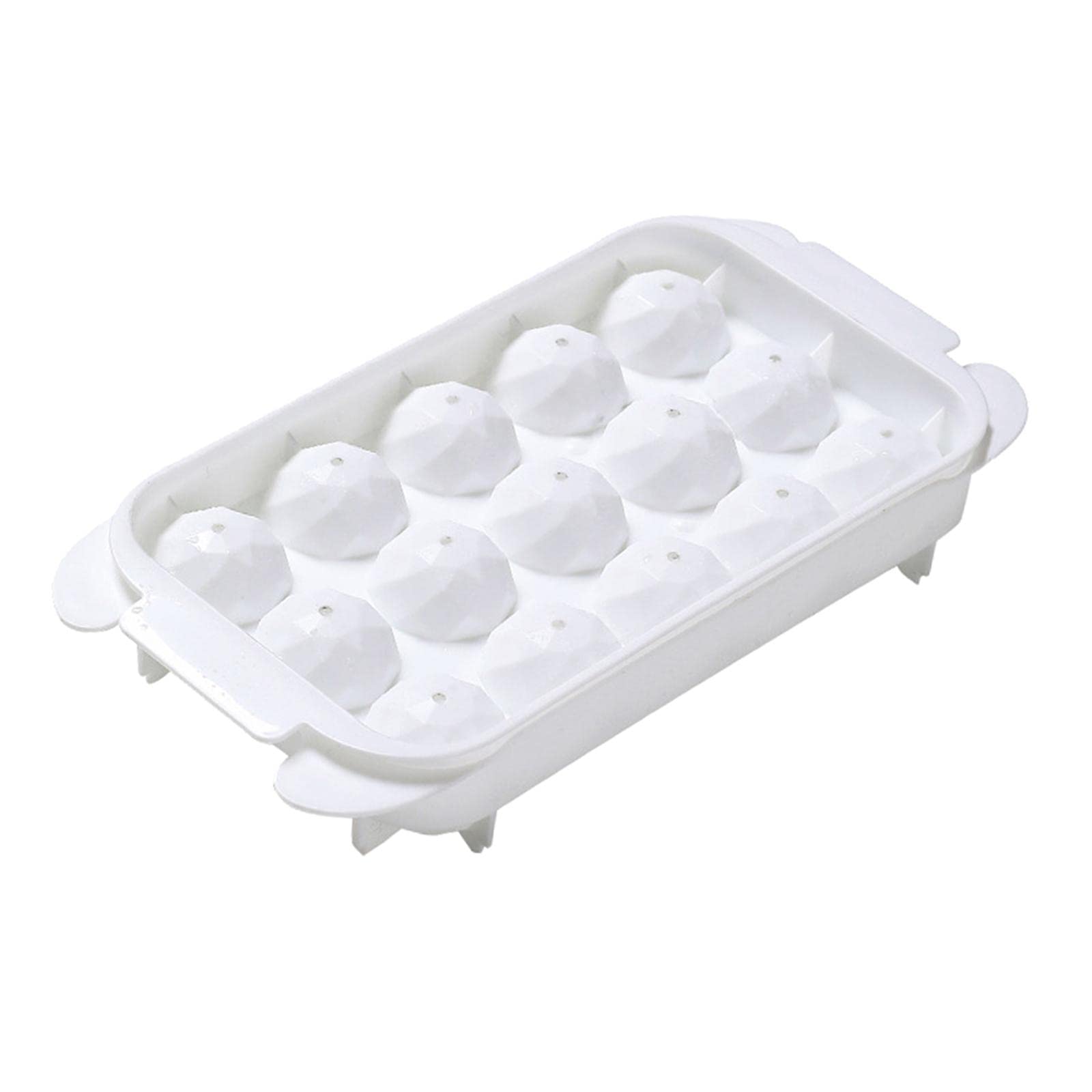 Fenteer Silicone Ice Cube Trays with Lid - Sphere Ice Ball Maker & Large Square Ice Molds for Whiskey, Cocktails, and Beverages - BPA Free, Reusable (15 Grids) - Perfect for Home Bars, Parties, and Chilled Drinks