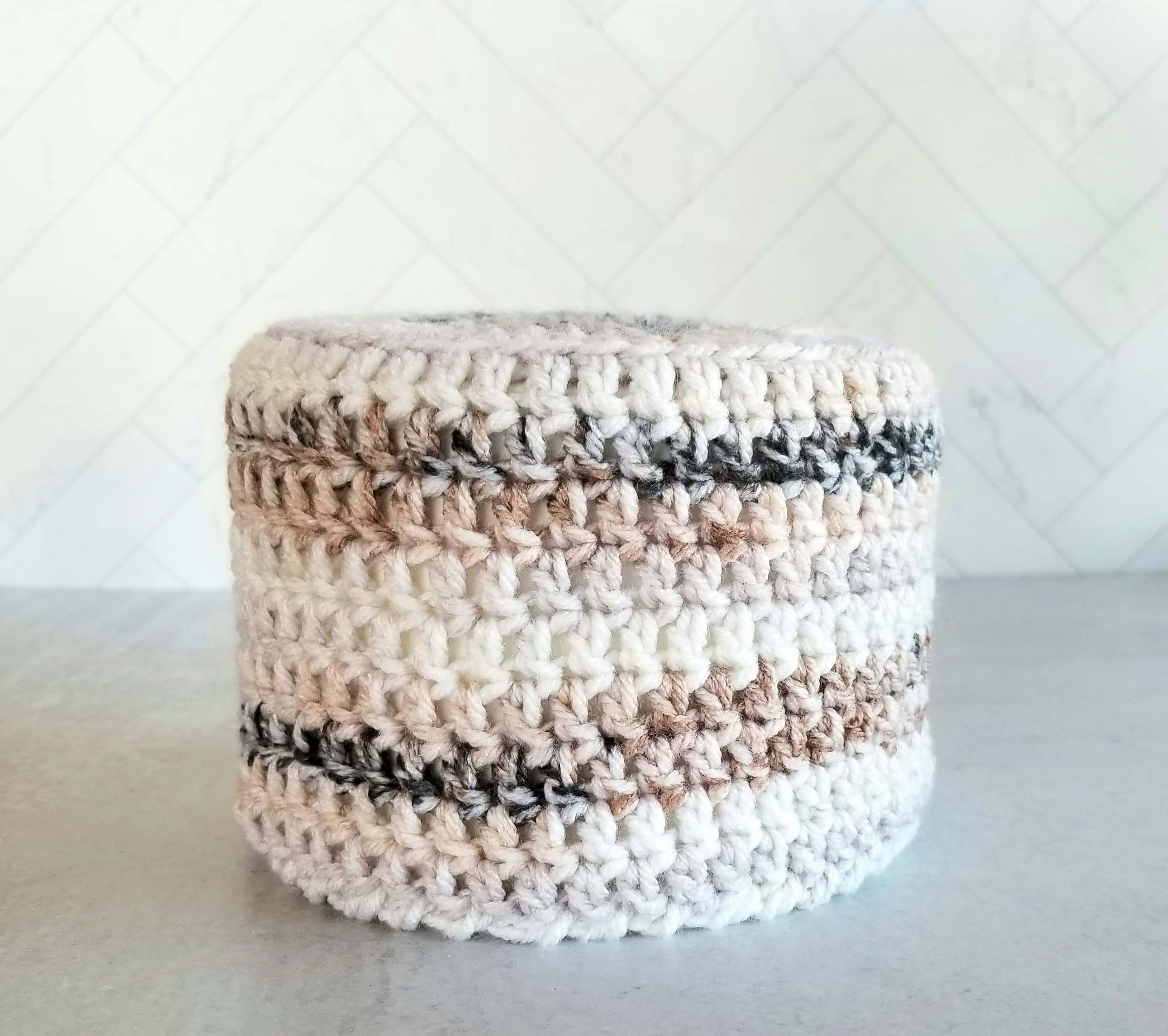 Crochet Toilet Paper Cover for Mega Rolls - Handmade Bathroom Tissue Cozy in Sand Dunes Color | Boho Home Decor for Bathroom, Vanity & Farmhouse Style