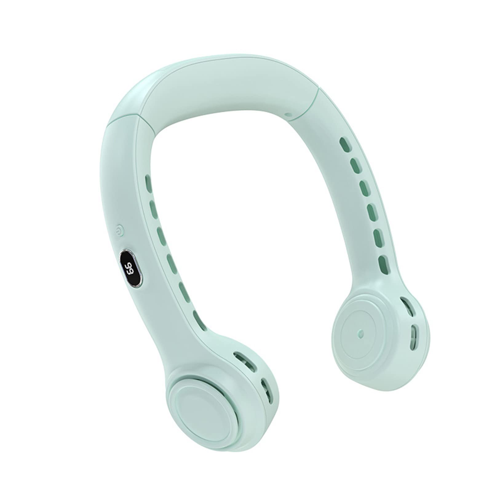 VGAGV Hanging Neck Fan - Portable Hands-Free Cooler Fan with 360° Airflow, USB Rechargeable, LED Digital Display - Perfect for Outdoor, Gym, Travel & Office (Green)