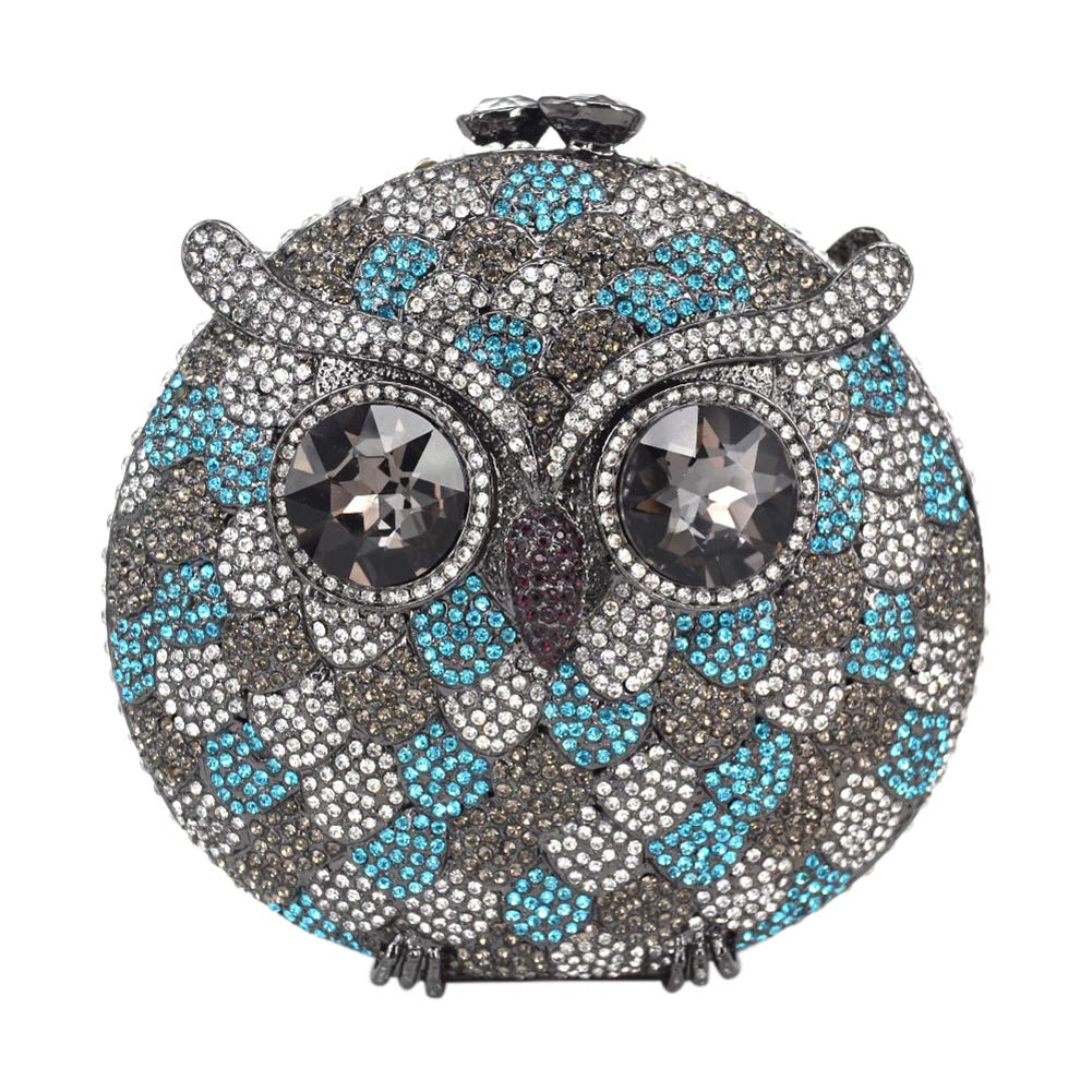 Luxury Crystal Owl Evening Clutch Purse for Women - Elegant Shoulder Bag with Chain Strap for Bridal, Party & Special Occasions