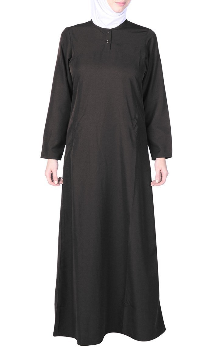 Casual Everyday Comfortable Amatullah Abaya Dress Black - Modest Islamic Prayer Dress for Women, Perfect for Daily Wear & Mosque