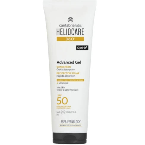 Heliocare 360 Advanced Gel SPF50 Sunscreen - Broad Spectrum UVA/UVB Protection, Water Resistant, Lightweight Formula for Face & Body | Perfect for Outdoor Activities, Beach, Swimming & Daily Sun Protection