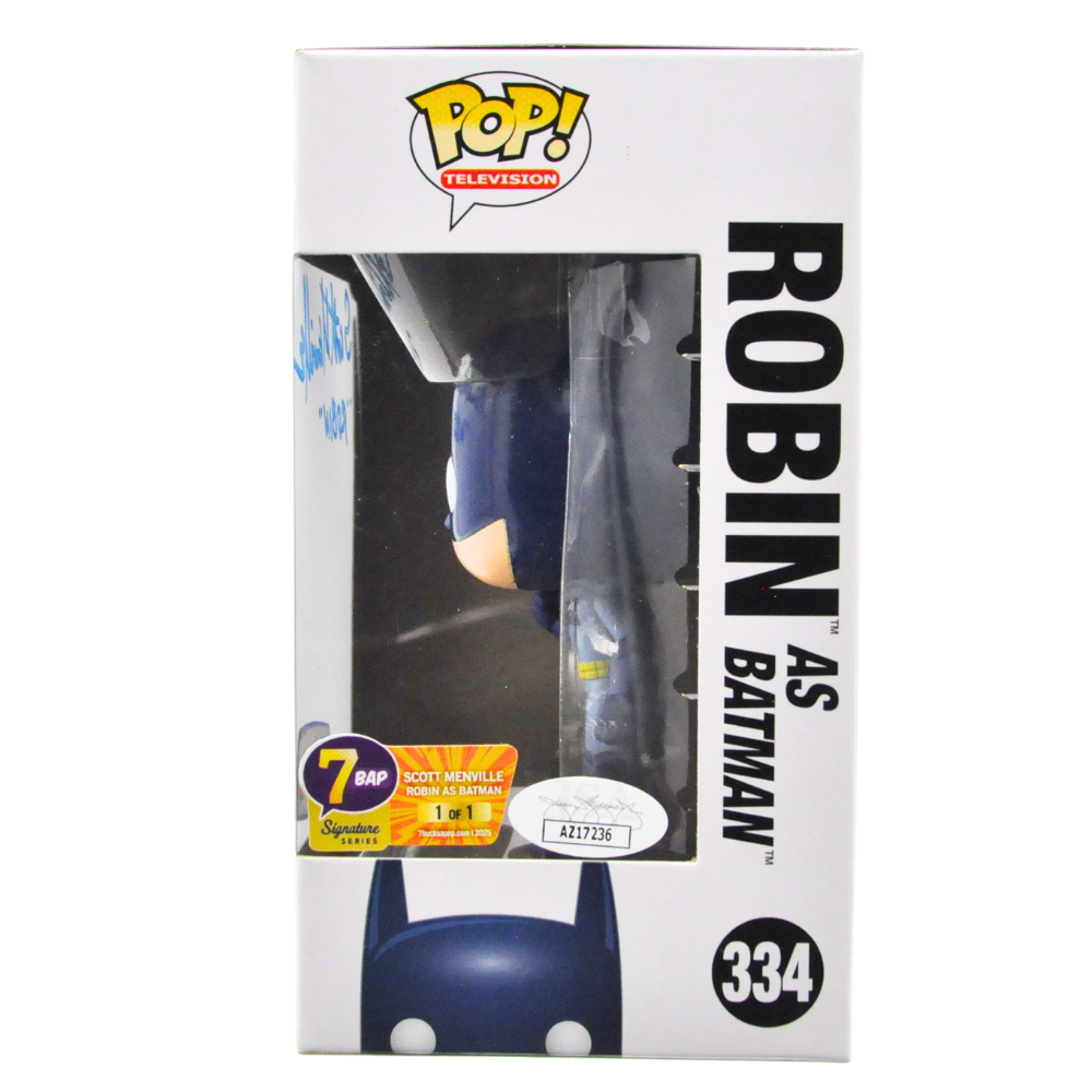Scott Menville Signed Pop Vinyl Figure - Robin as Batman (Teen Titans Go!) Exclusive 1 of 1 Collectible - Perfect for DC Comics Fans & Pop Culture Collectors