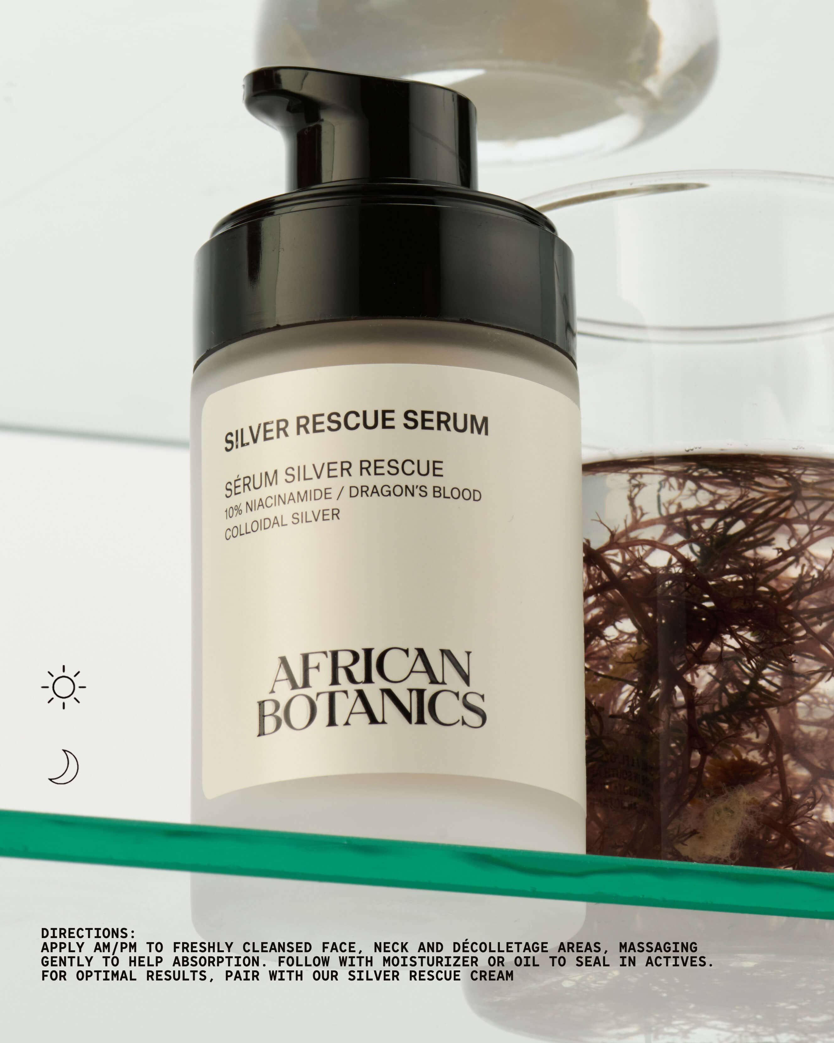 African Botanics Silver Rescue Serum - Hydrating & Anti-Aging Facial Treatment for Glowing Skin | Perfect for Daily Skincare Routine & Post-Treatment Recovery