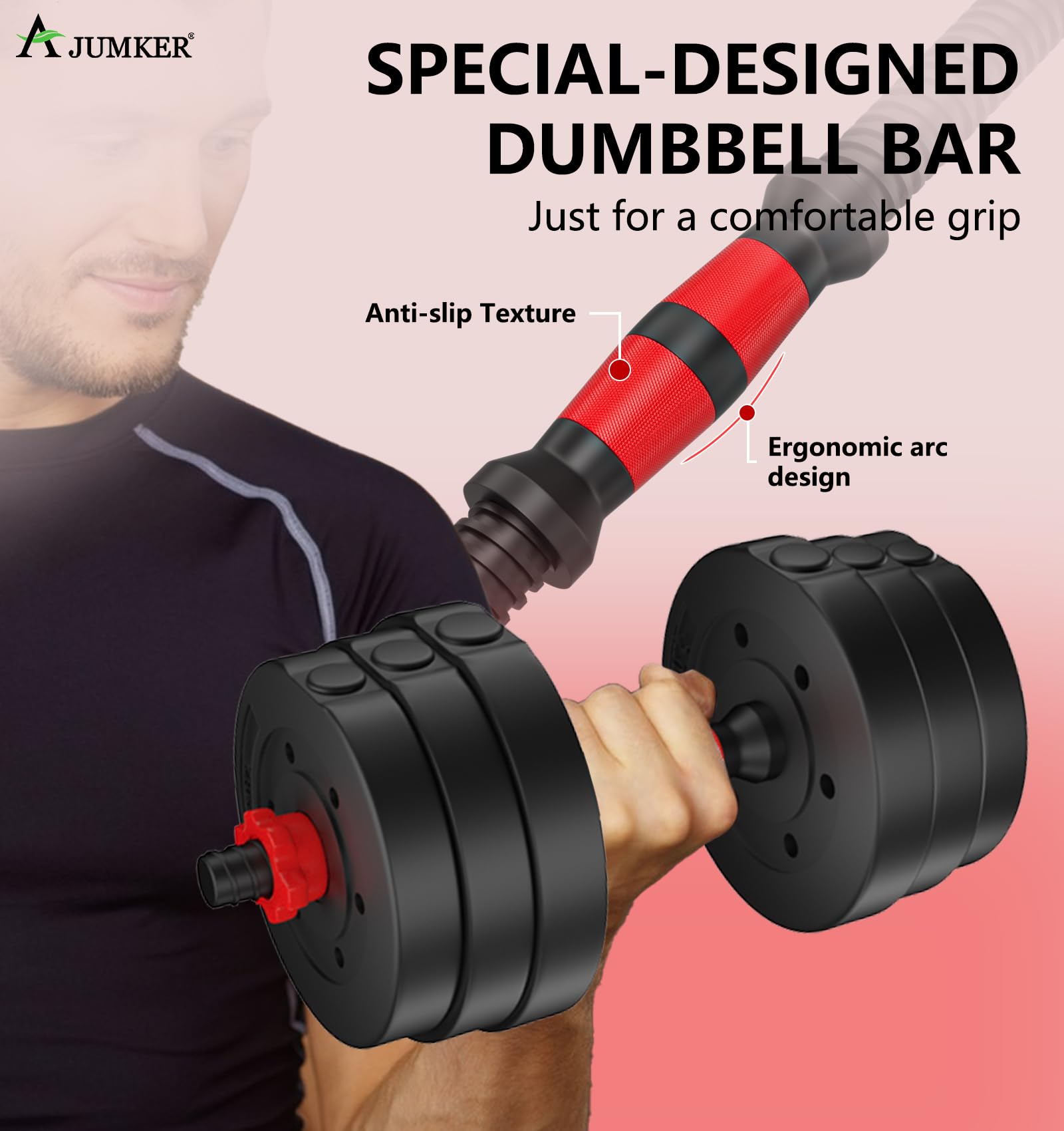Adjustable Dumbbells Set 20LBS-44LBS, Home Gym Weight Set with 2 Hand Weights for Strength Training, Push-ups & Full-Body Workouts - Perfect Fitness Equipment for Men & Women at Home or Gym