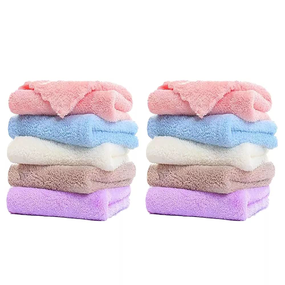 Lodhi Home Ultra Soft Microfiber Face Towels - Highly Absorbent Handkerchiefs for Women, Girls & Babies - Gentle Makeup Remover Cloths (Multicolor, 4-Pack) - Perfect for Skincare, Travel & Gym Use